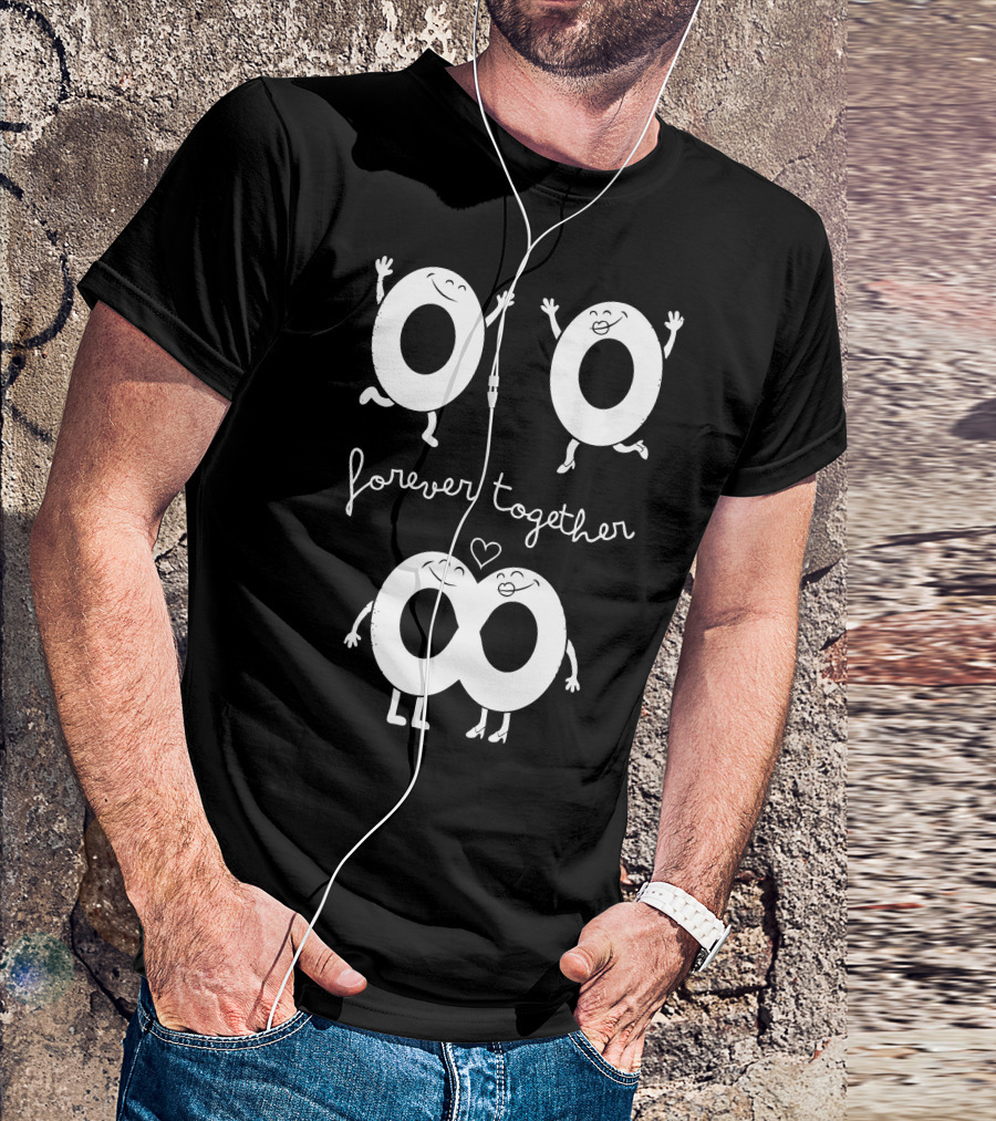 Forever Together Smiling Donuts With Hearts And Hands T-Shirt