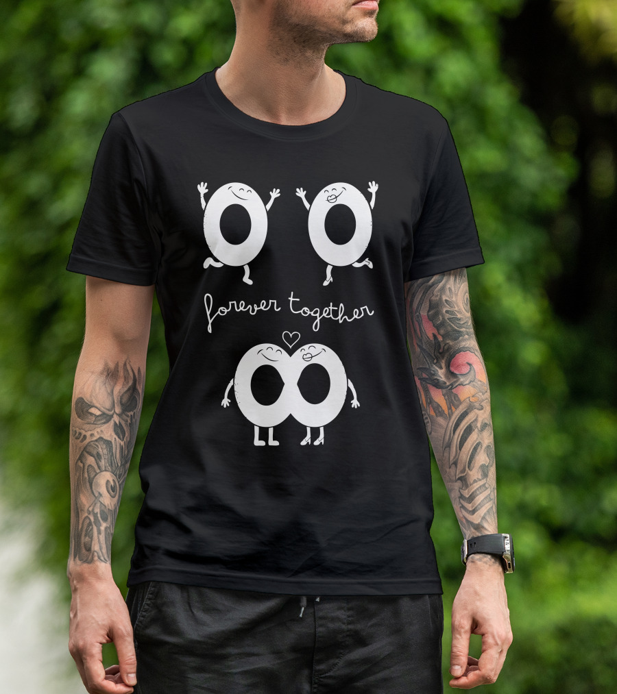 Forever Together Smiling Donuts With Hearts And Hands T-Shirt