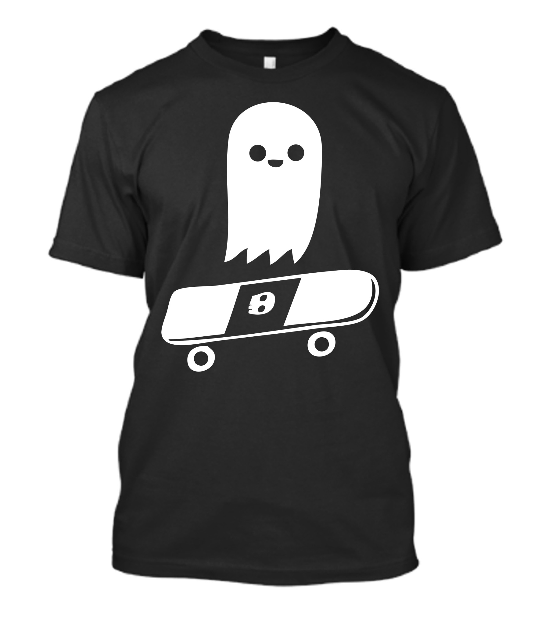 Ghost It Skate It Cute Happy Ghost On Skateboard T-Shirt
