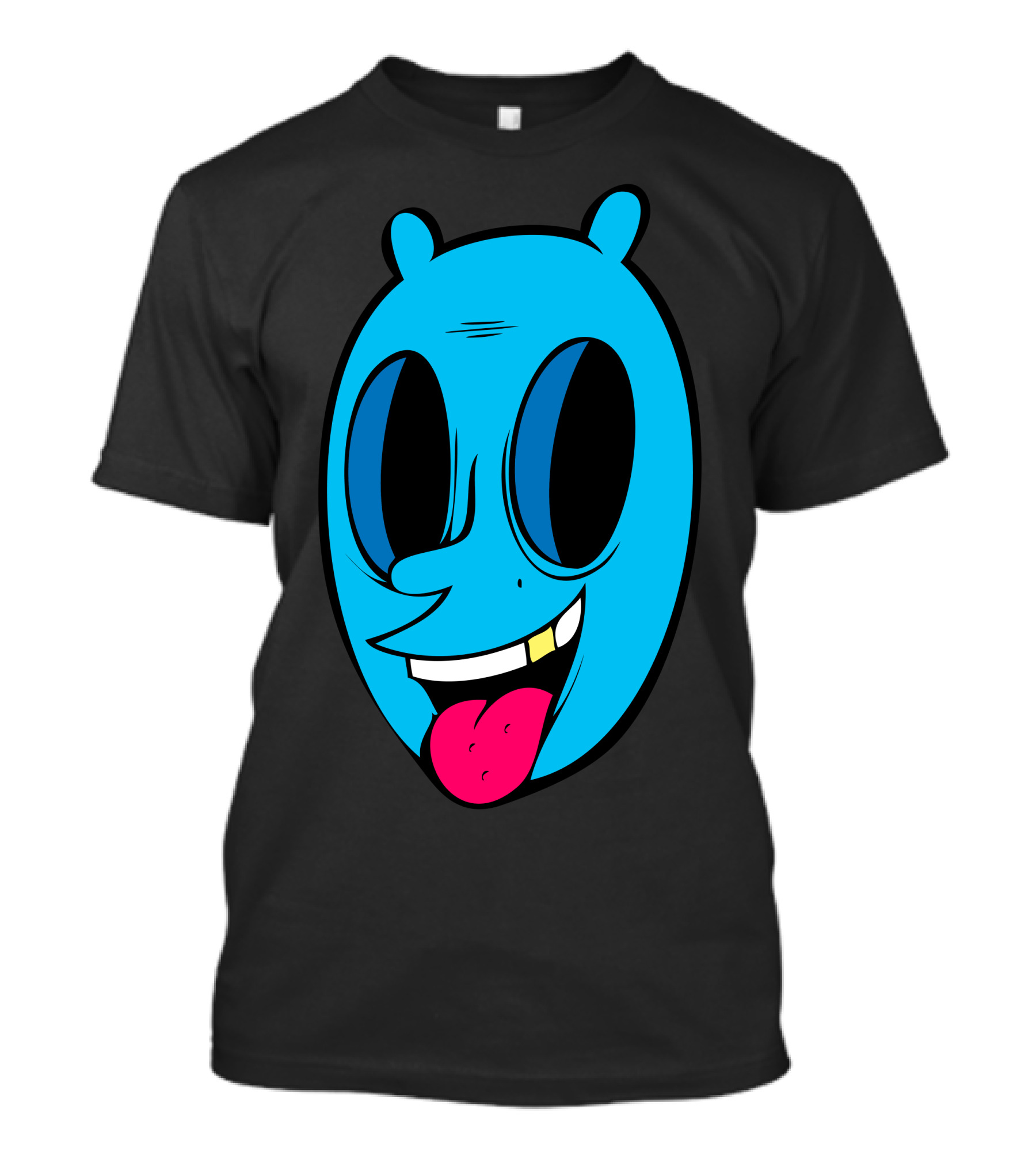Gold Toof Cartoon Blue Face With Tongue Out T-Shirt