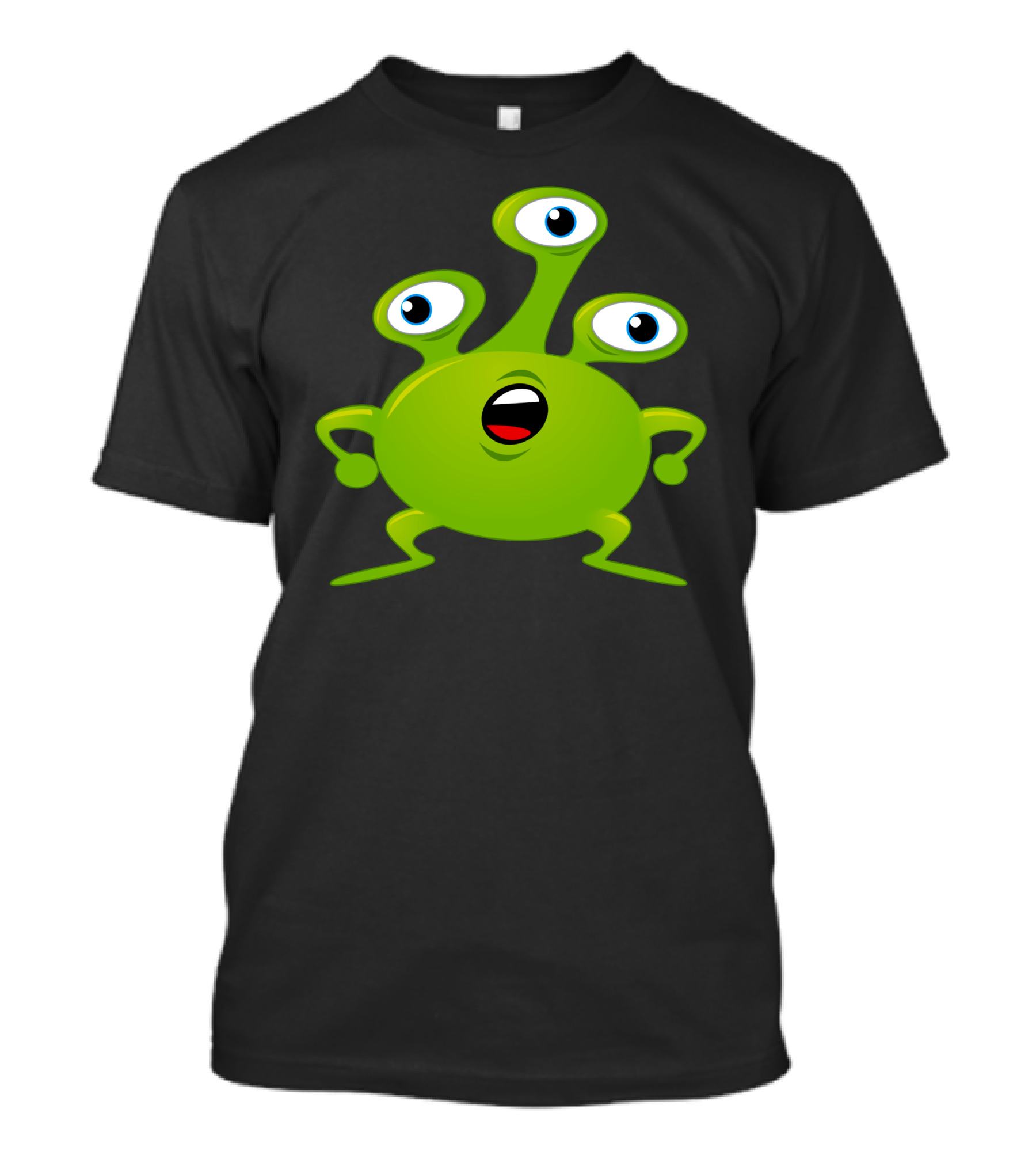 Green Tridon Three-Eyed Alien Character T-Shirt