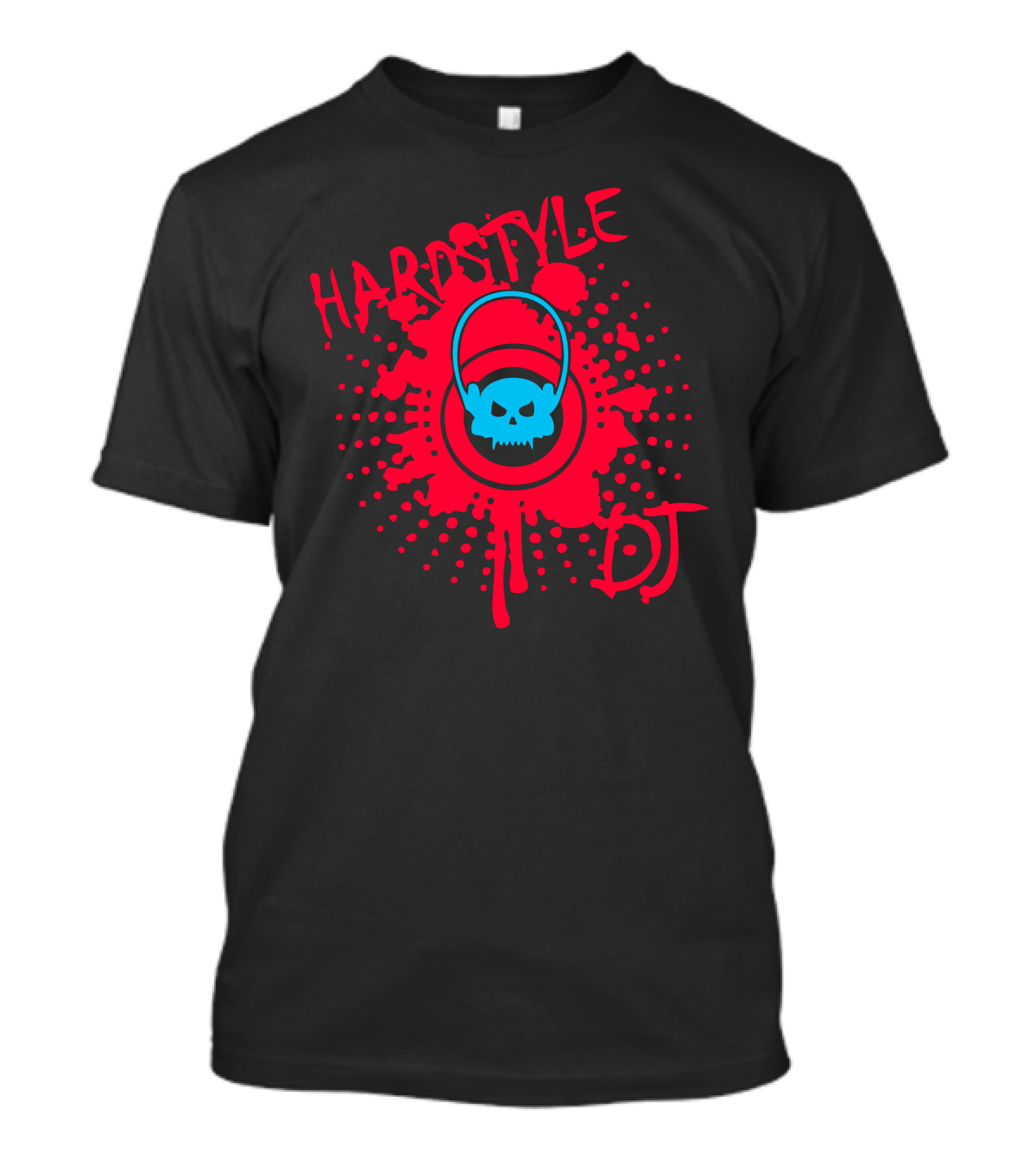Hardstyle DJ Skull Headphones Splatter T-Shirt