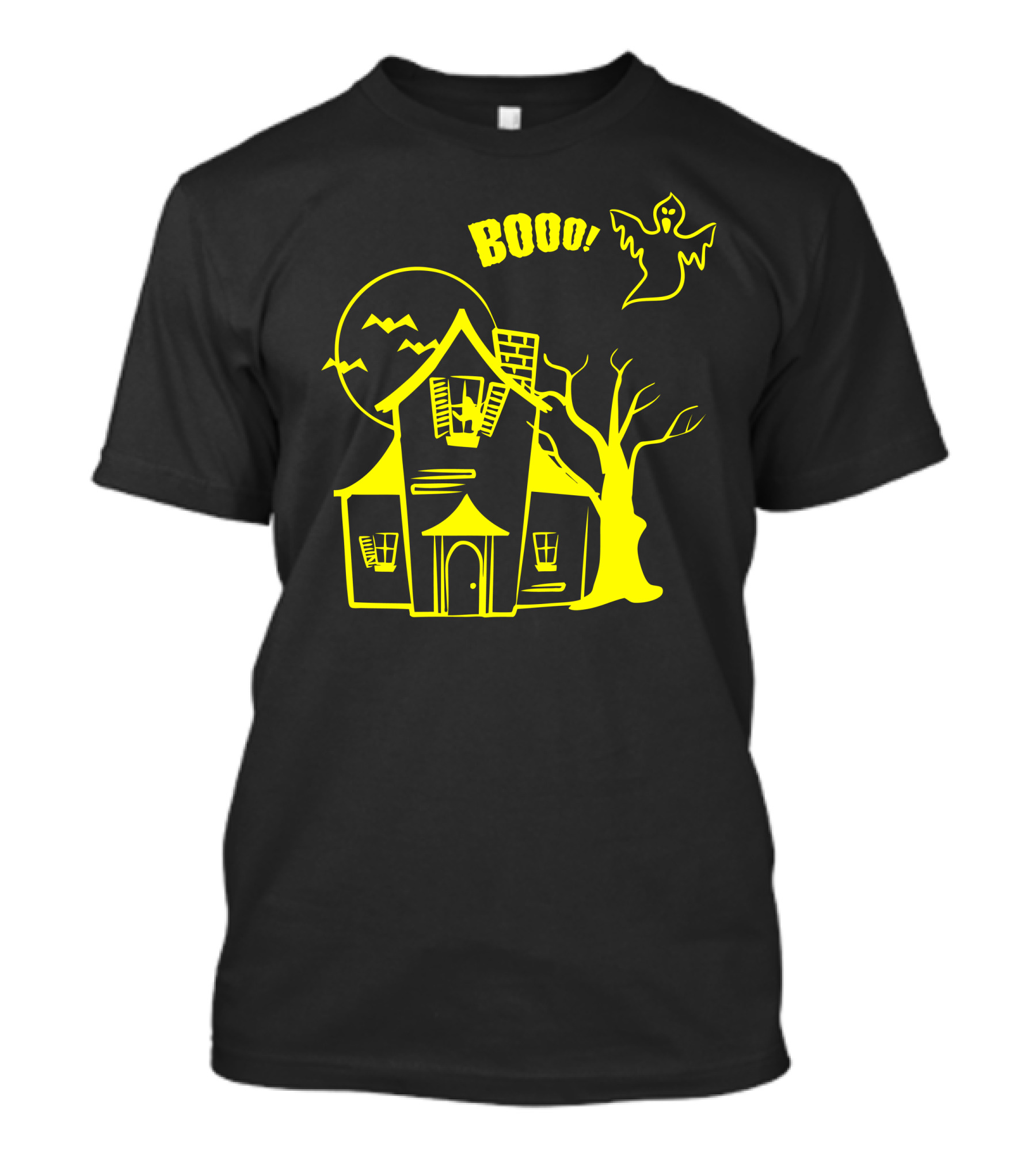 Haunted House Booo Ghost Moon Bats T-Shirt
