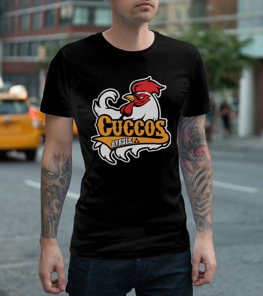 Hyrule Cuccos Rooster Logo Gaming T-Shirt