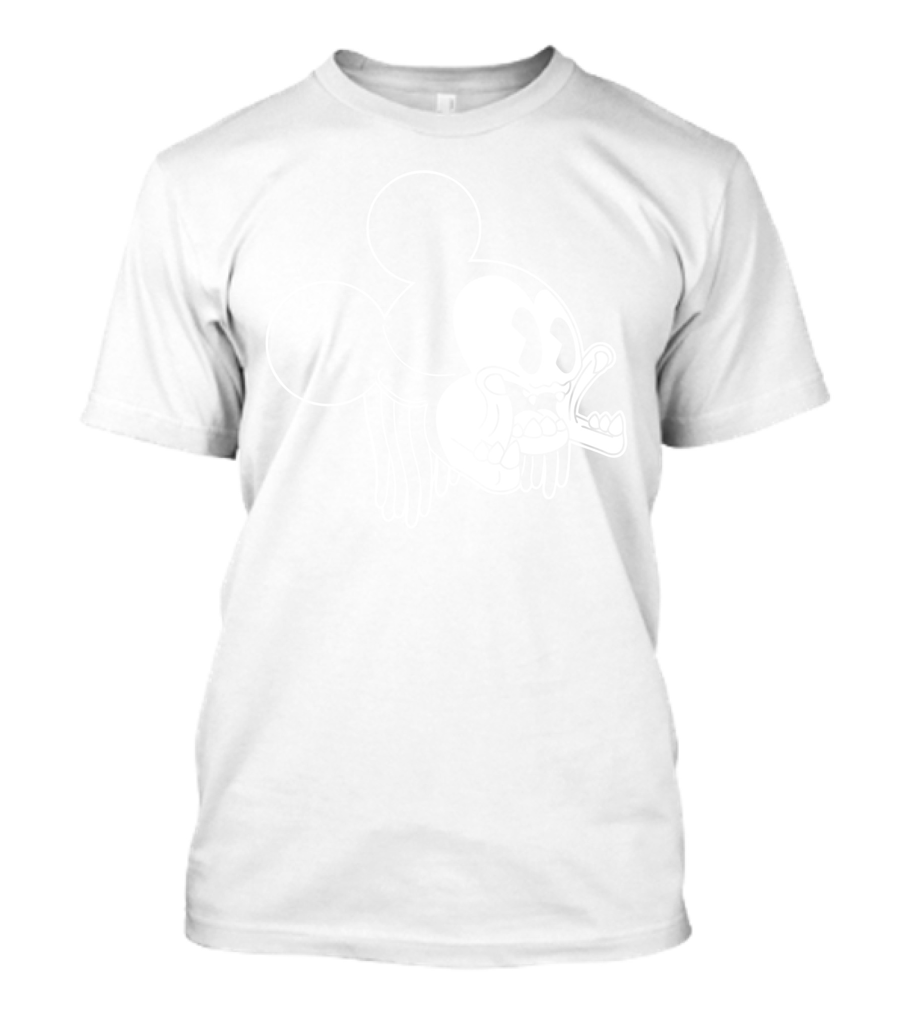 Icky Mouse Melting Skull Cartoon Character T-Shirt