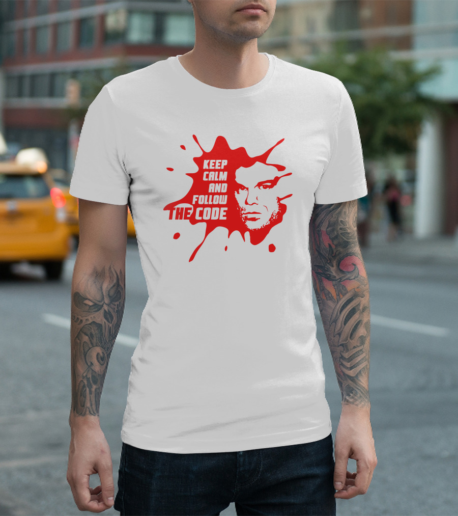 Keep Calm And Follow The Code Red Splatter Face T-Shirt