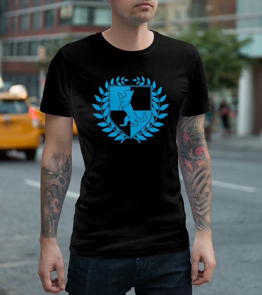 Kitten Crest Blue Laurel Emblem T-Shirt