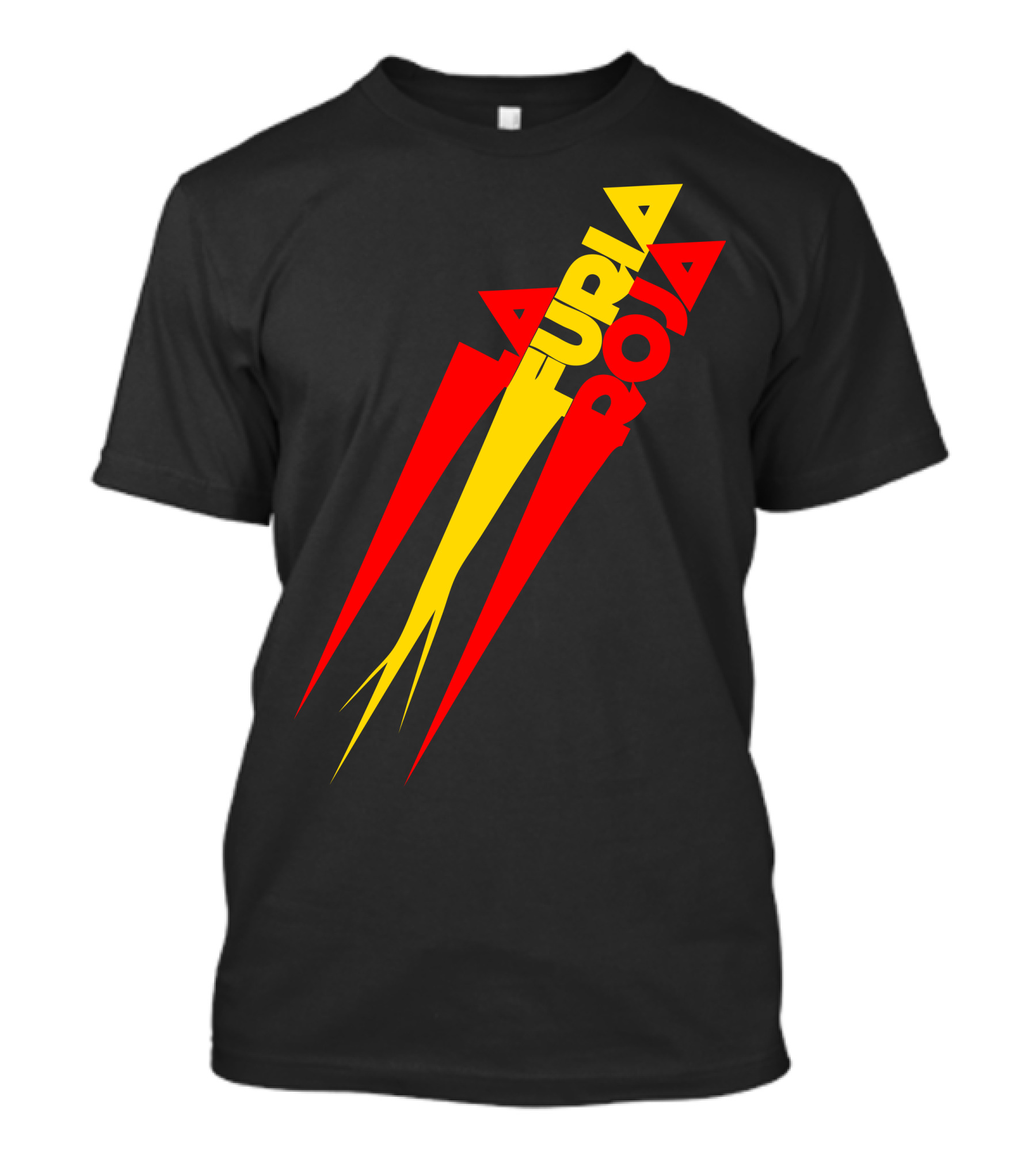 La Furia Roja Red And Yellow Dynamic Stripes T-Shirt