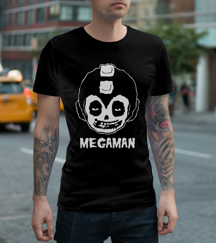 Megaman Skeleton Face White T-Shirt