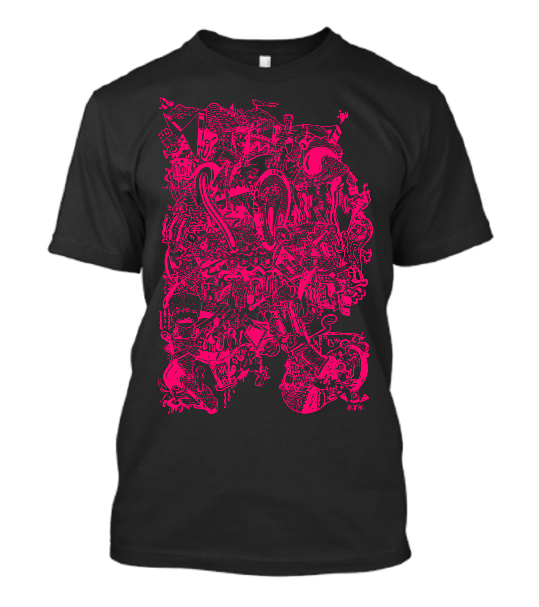 Reflection Pink Abstract Art Blob Compilation T-Shirt