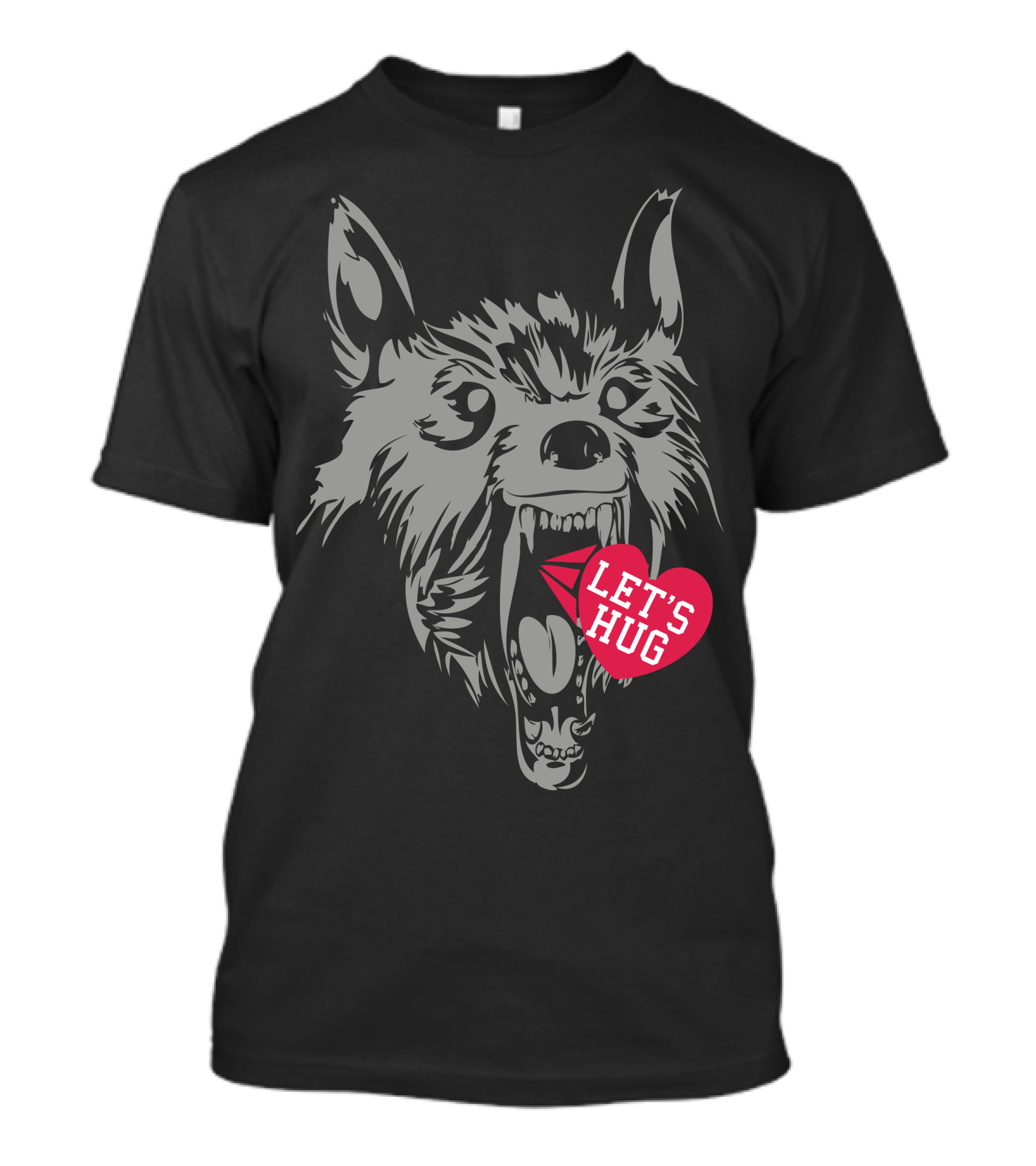 Let's Hug Screaming Wolf Love You T-Shirt