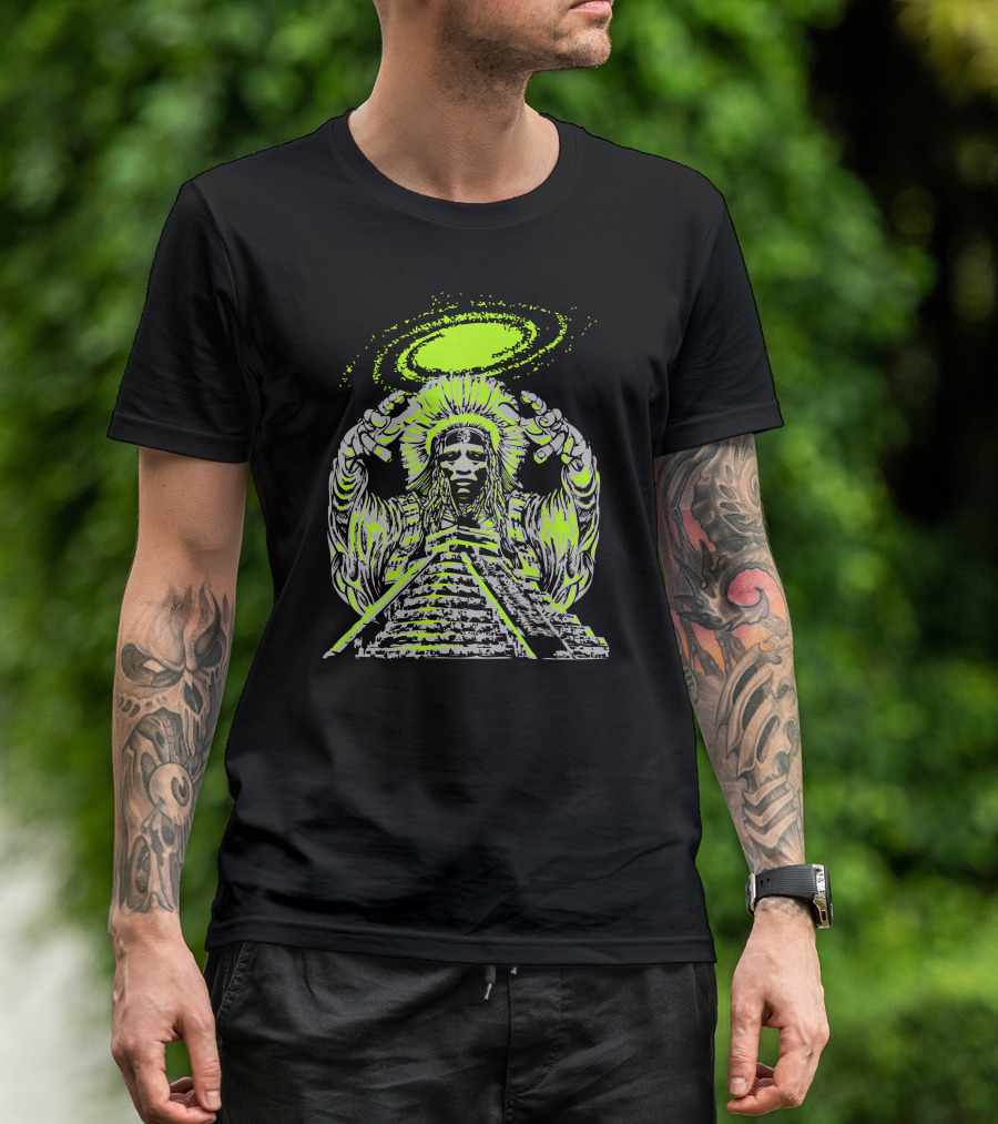 The End In 2012 Illuminated Ancient Prophecies Visionary Pyramid And Cosmic Energy T-Shirt