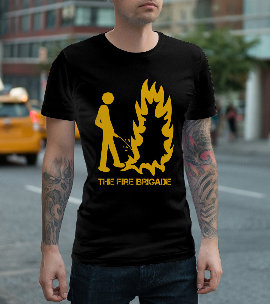 The Fire Brigade Stick Figure Extinguishing Flames T-Shirt