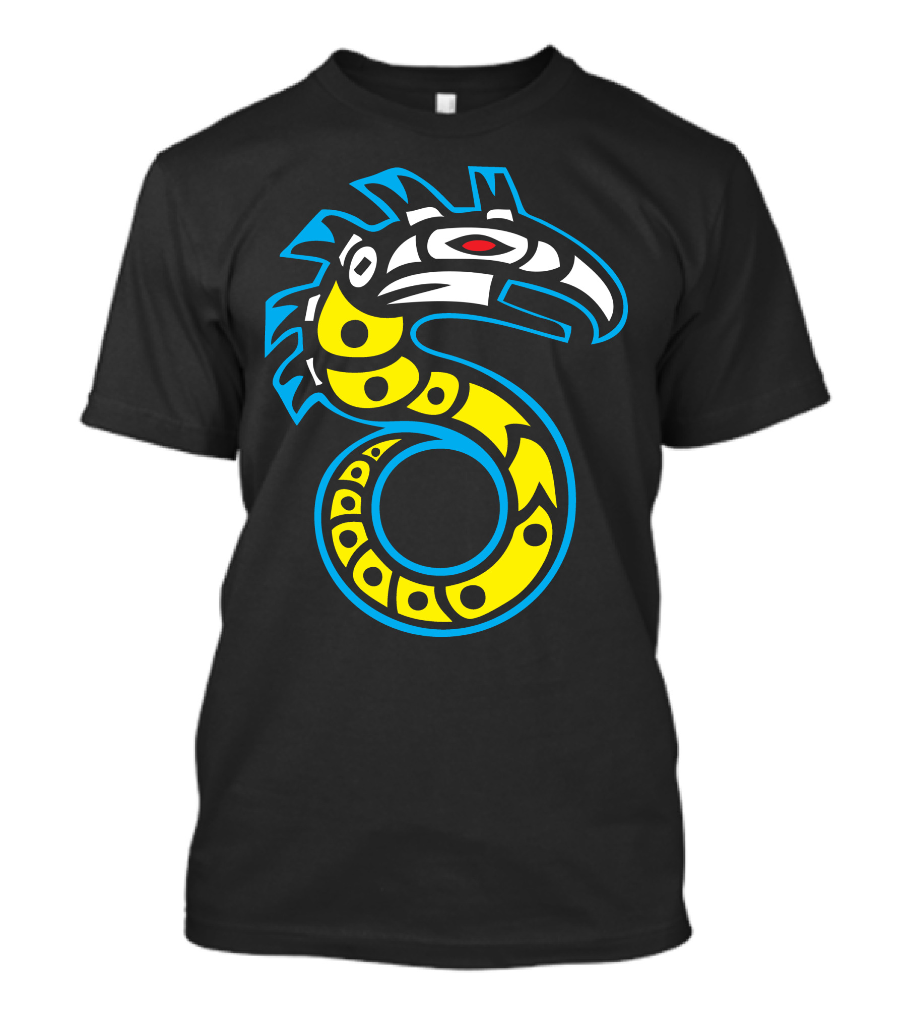 The Run Of Shadow Tribal Serpent And Bird Fusion T-Shirt