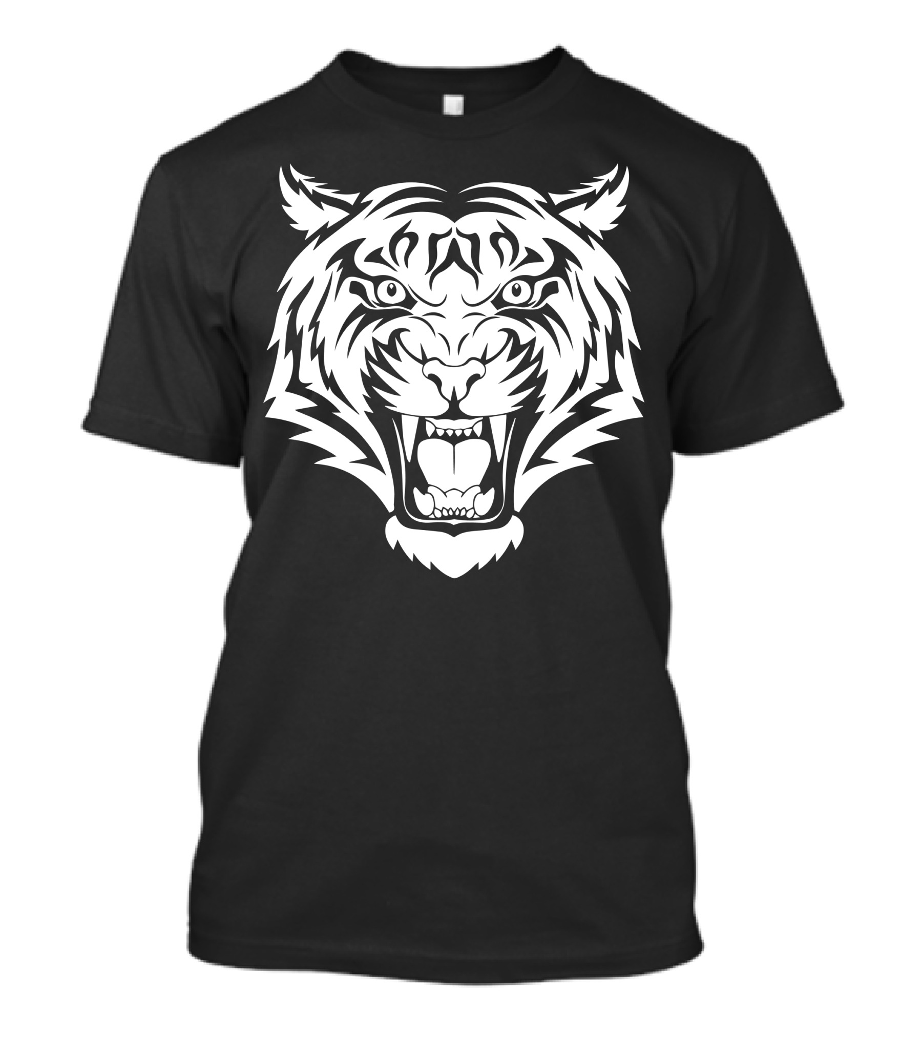 The Tiger Face Fierce Roar Emblem T-Shirt