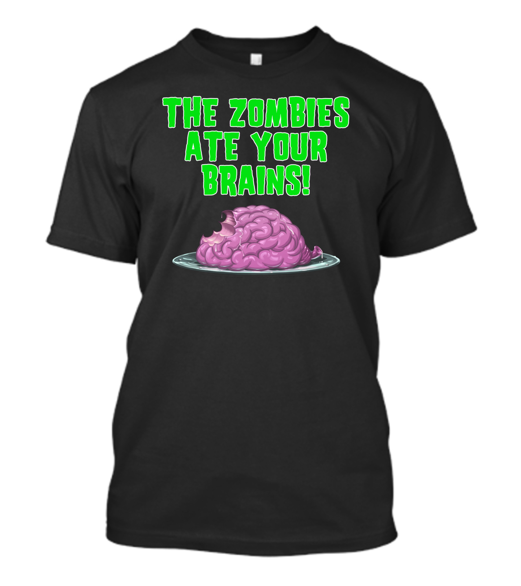 The Zombies Ate Your Brains Purple Brain On Plate T-Shirt