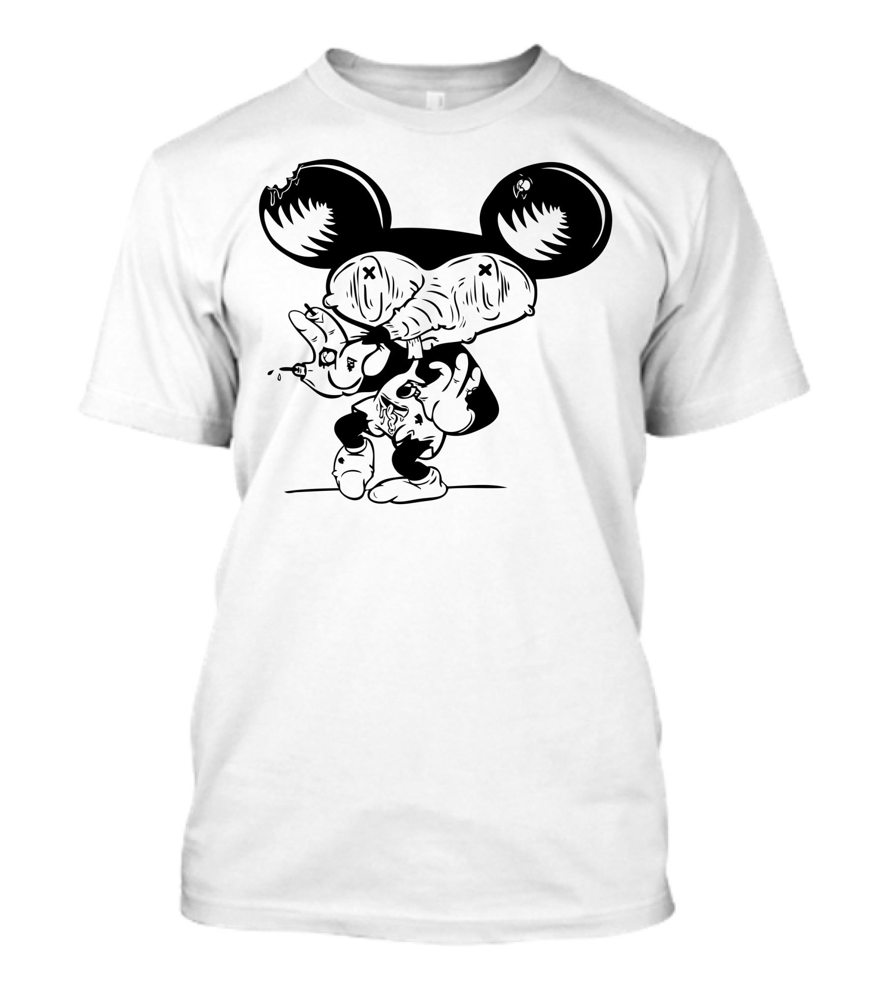 Undead Rat Zombie Cartoon Character Dark Humor T-Shirt