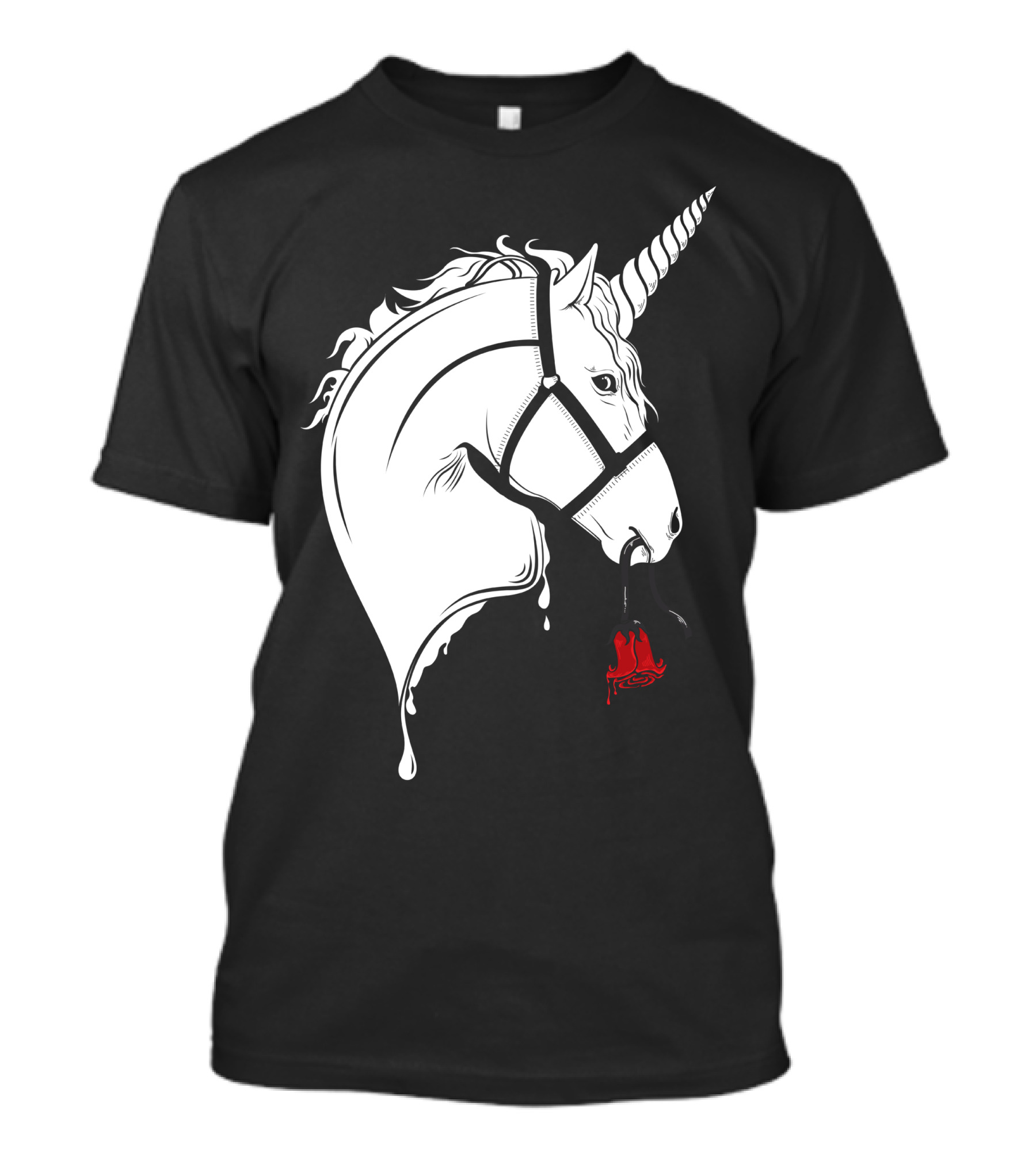 Unicorn In Love Dripping Elegance With Red Rose T-Shirt