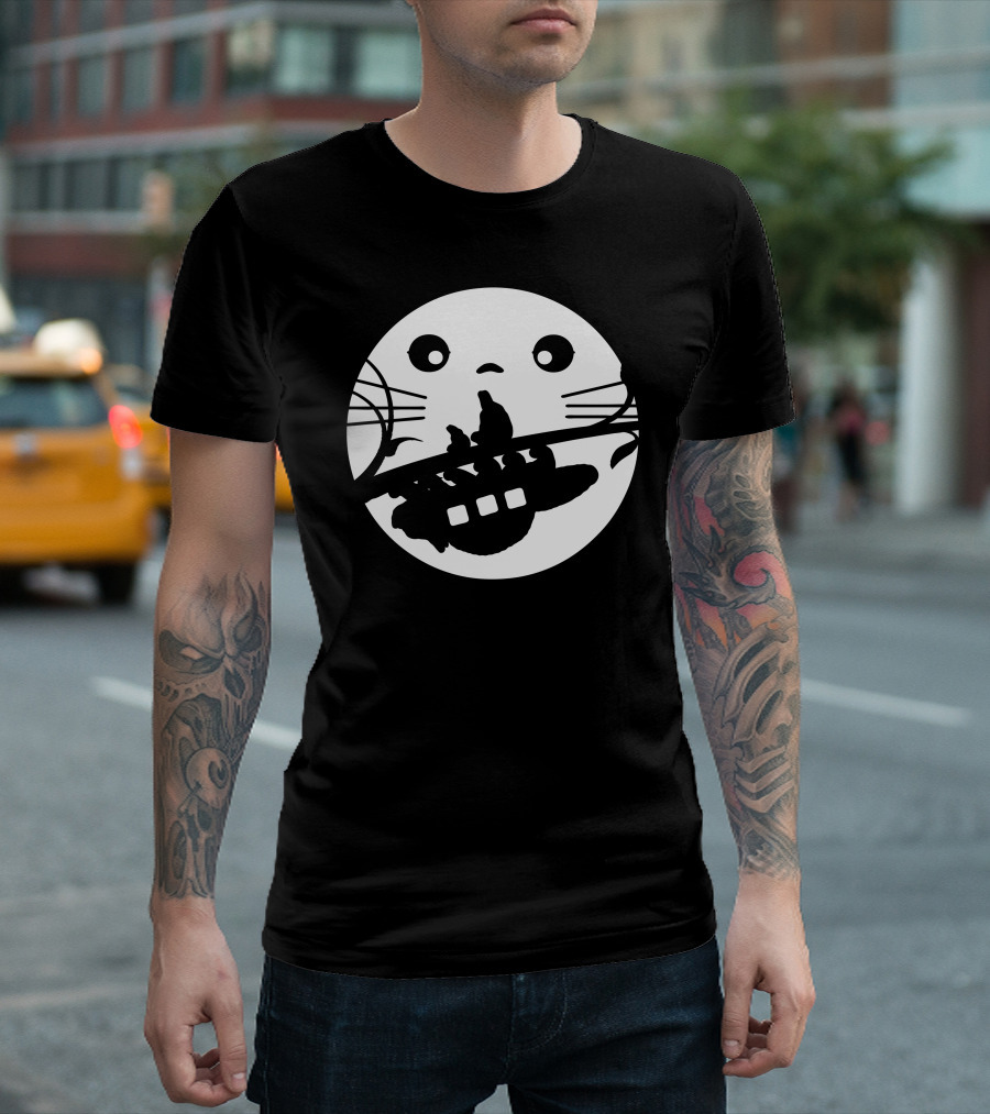 Walk This Way Totoro Catbus Silhouette Scene T-Shirt