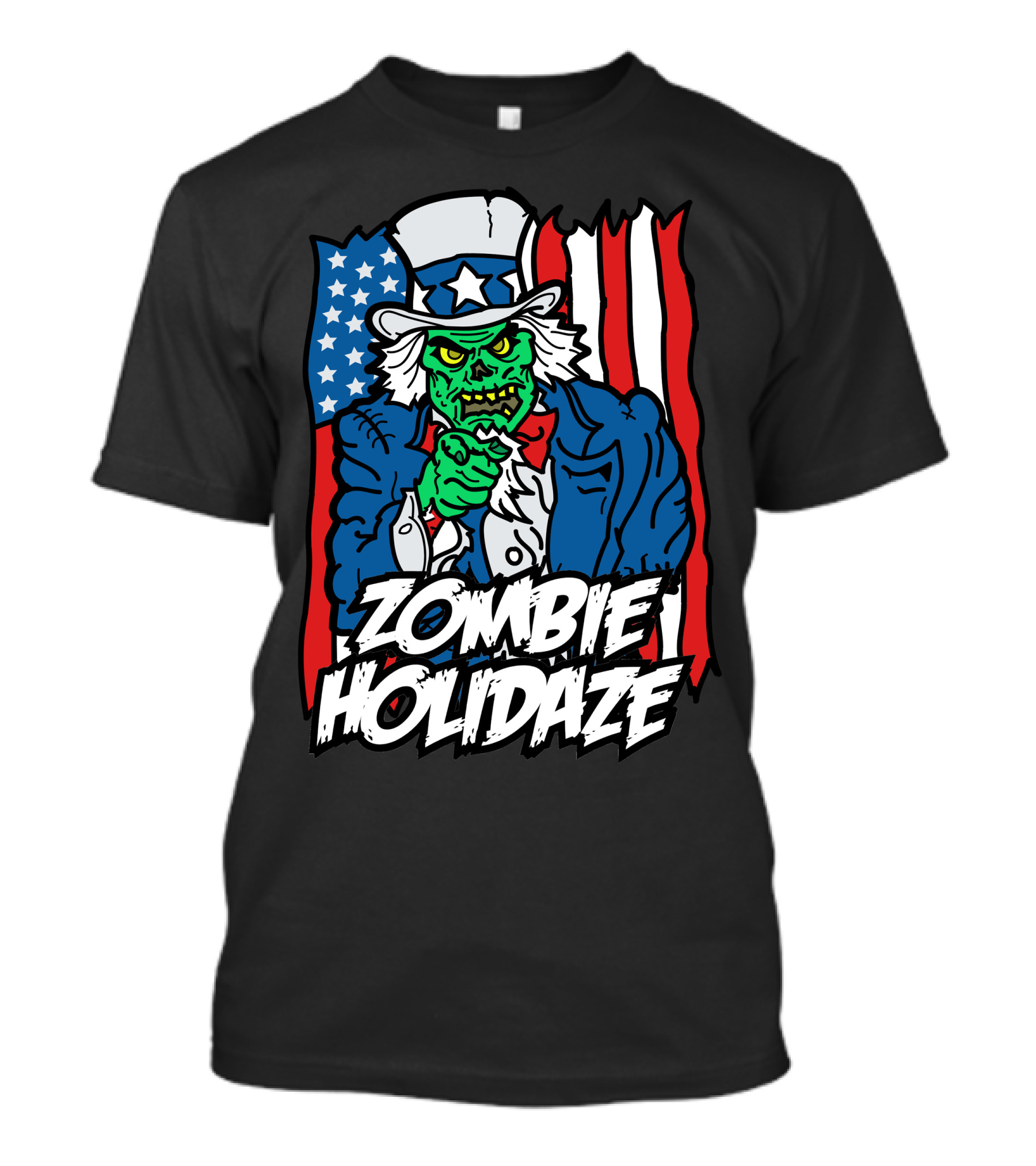 Zombie Holidaze Uncle Sam Undead Patriotic T-Shirt