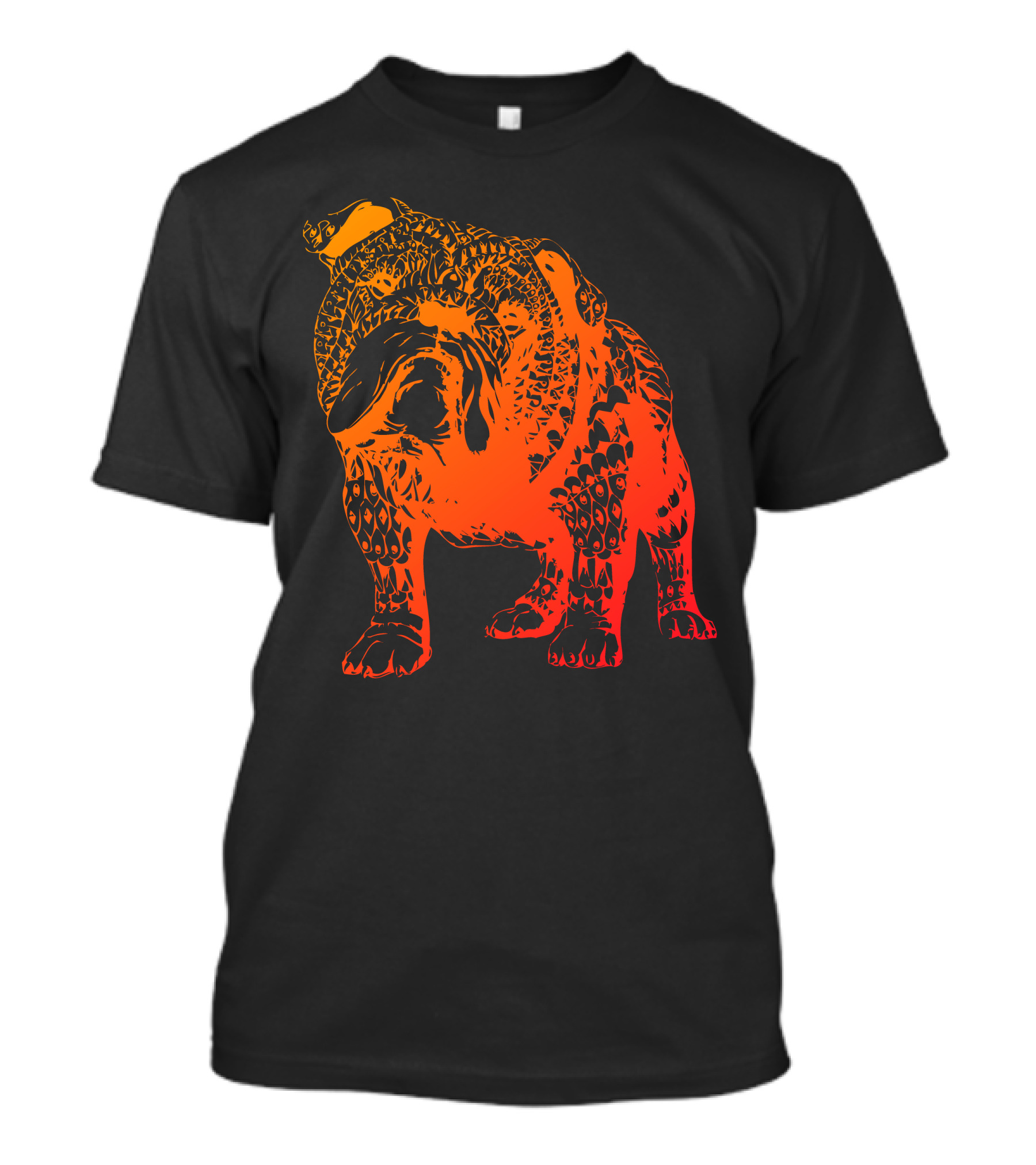 The Pattern Art Pug Gradient Bulldog T-Shirt