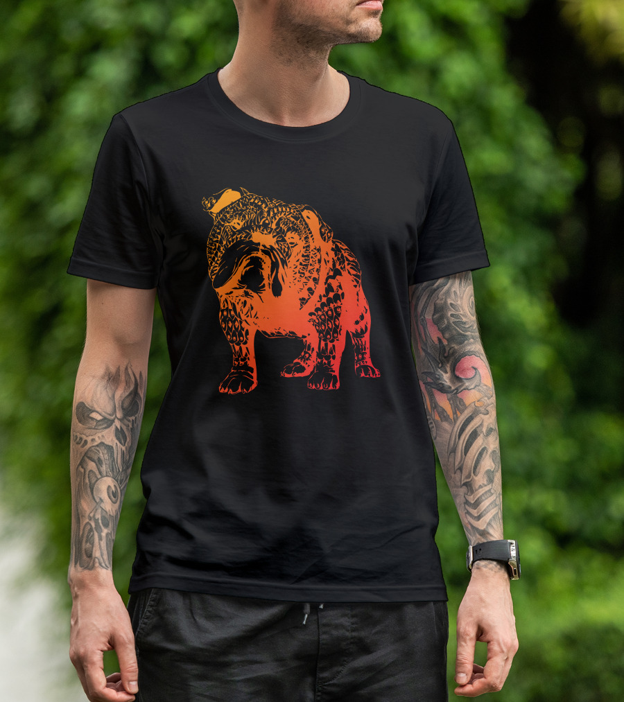 The Pattern Art Pug Gradient Bulldog T-Shirt