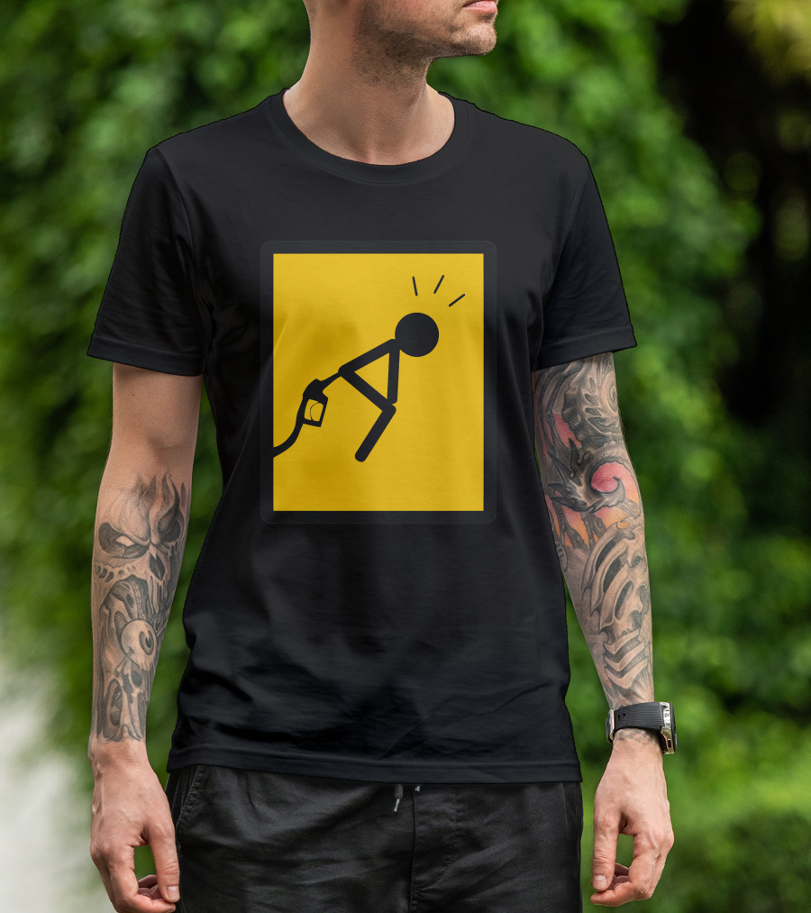 Add Fuel To Ass Stick Figure Humor T-Shirt