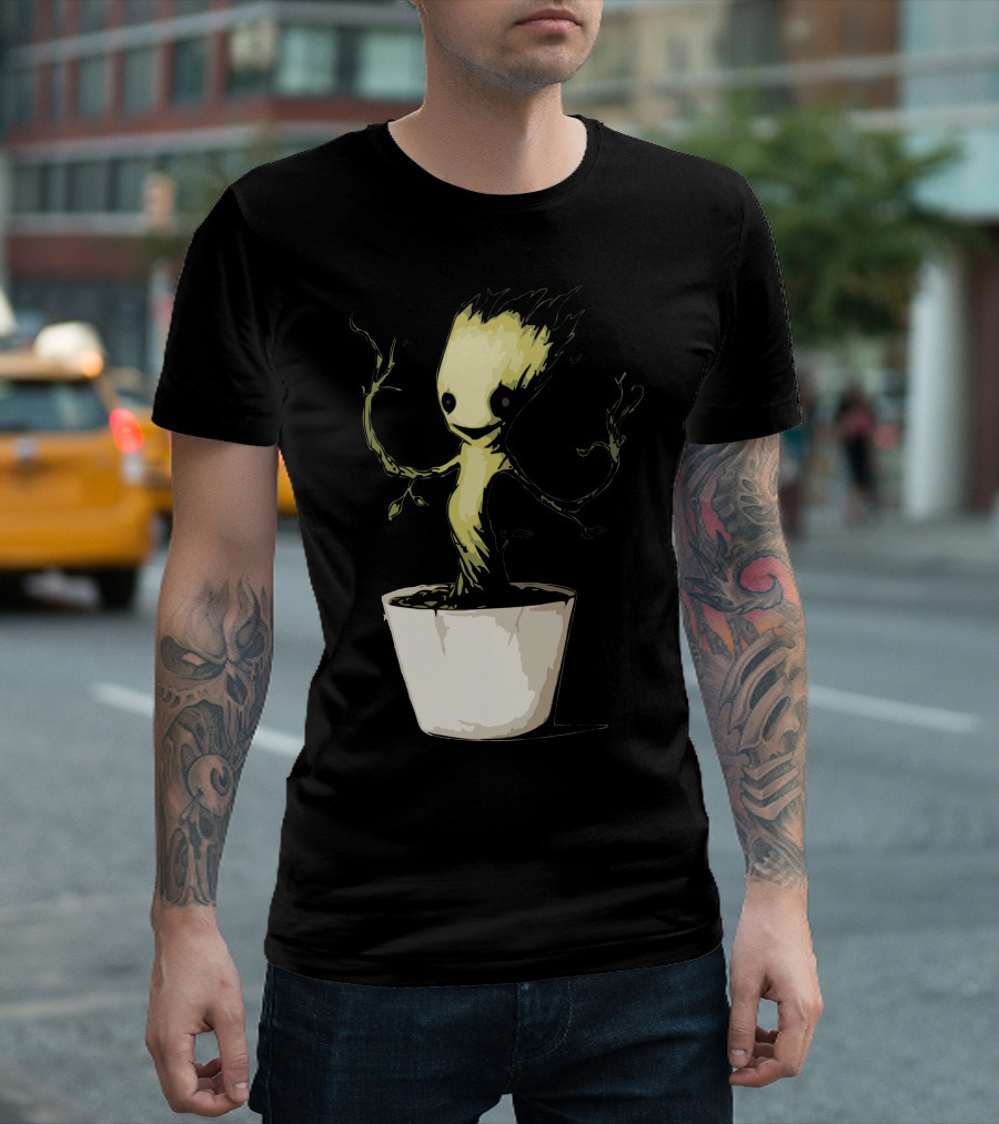 Baby Groot Inspired Guardians of the Galaxy Pot Plant T-Shirt