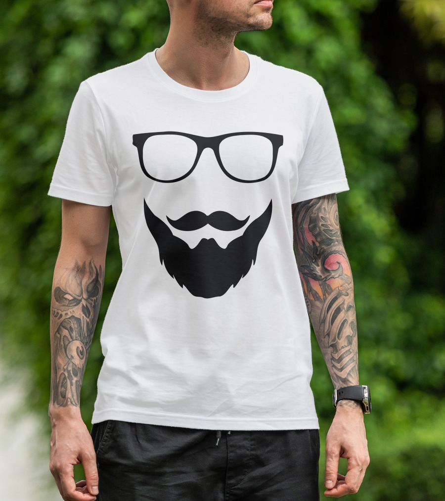 Beard And Glasses Moustache T-Shirt