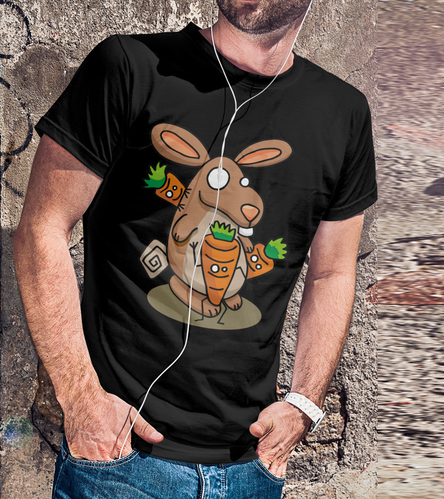 Carrot Party Rabbit With Happy Dancing Carrots T-Shirt