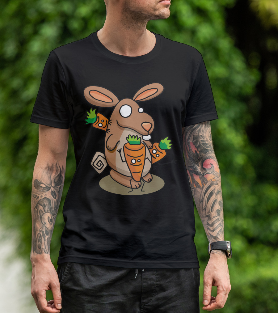 Carrot Party Rabbit With Happy Dancing Carrots T-Shirt