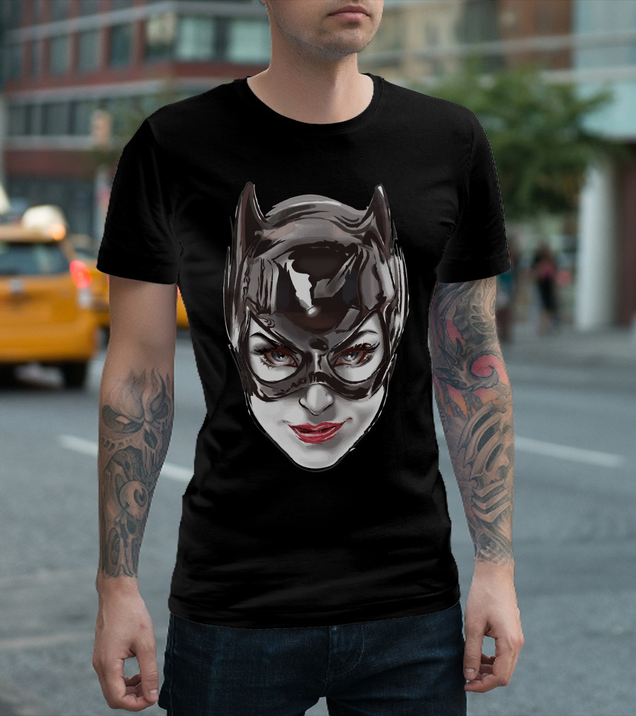 Catwoman Black Masked Face T-Shirt