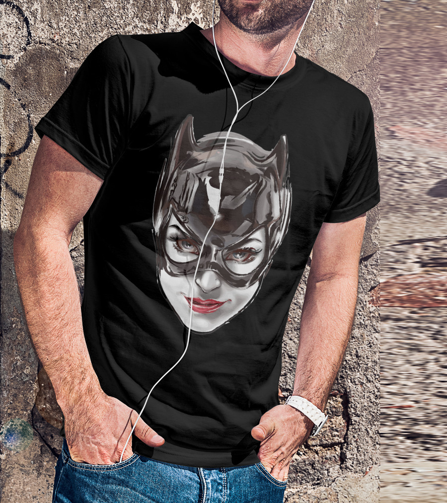 Catwoman Black Masked Face T-Shirt