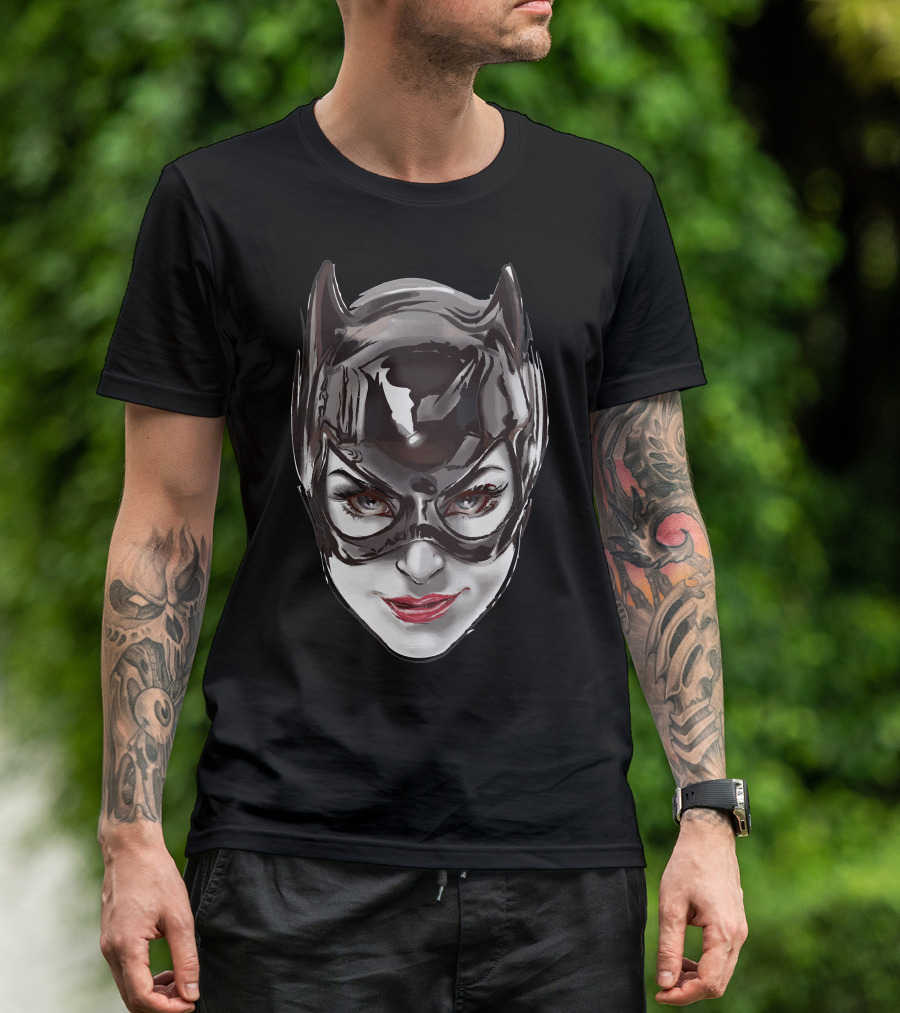 Catwoman Black Masked Face T-Shirt