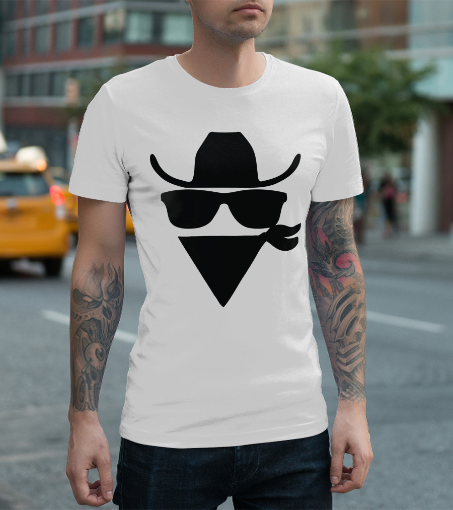 Cowboy Hat Sunglasses Bandana T-Shirt