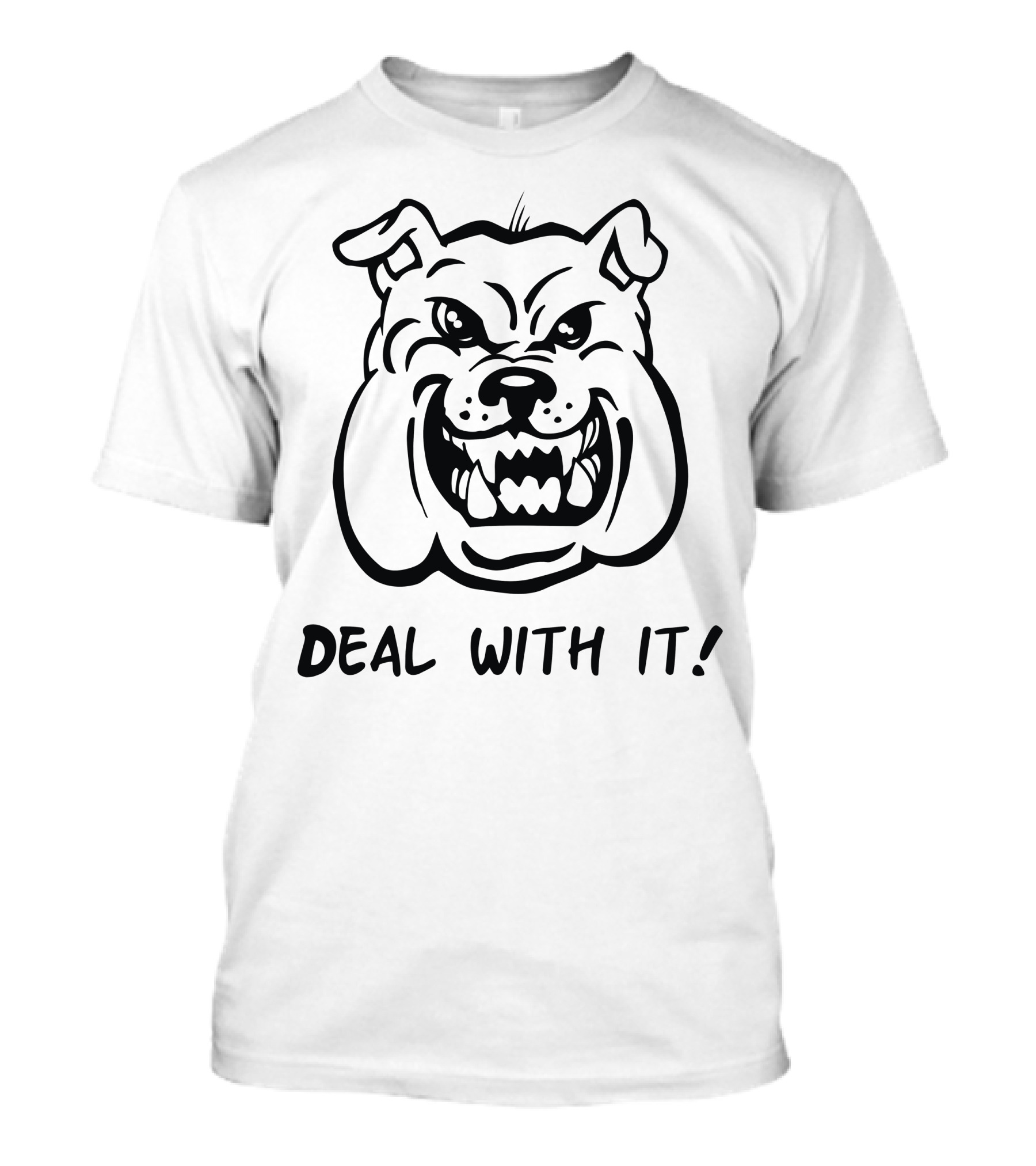 Deal With It Angry Pitbull Face Bold Expression T-Shirt