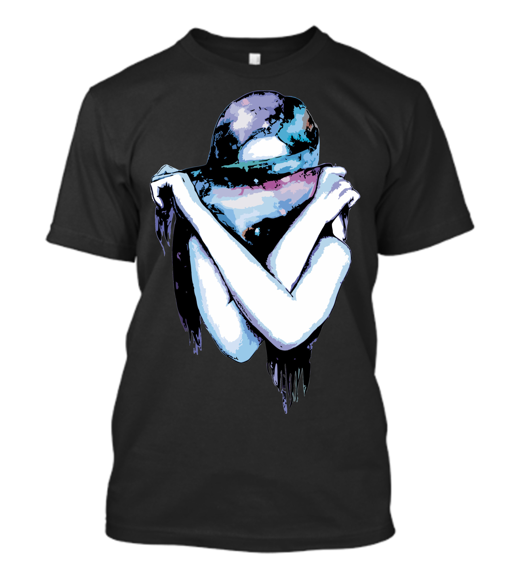 Galaxy Girl Cosmic Veil Embrace T-Shirt