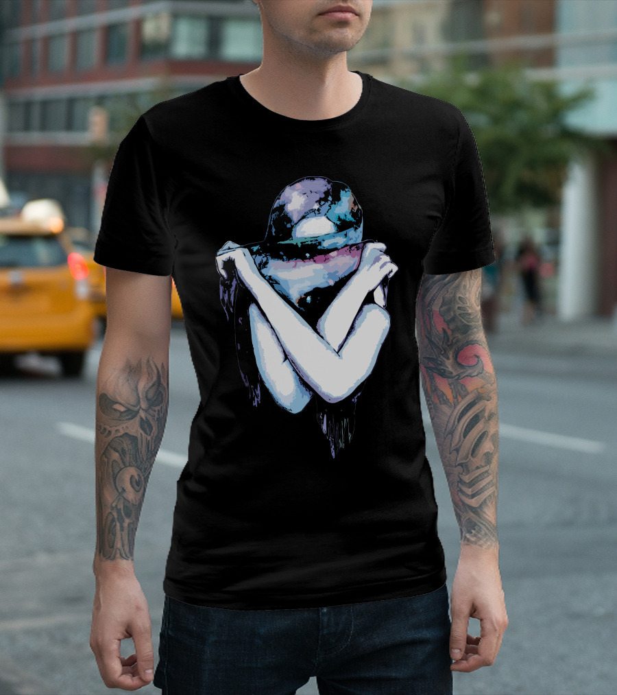 Galaxy Girl Cosmic Veil Embrace T-Shirt