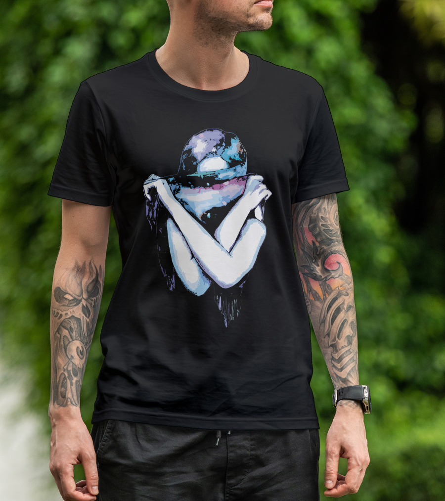 Galaxy Girl Cosmic Veil Embrace T-Shirt