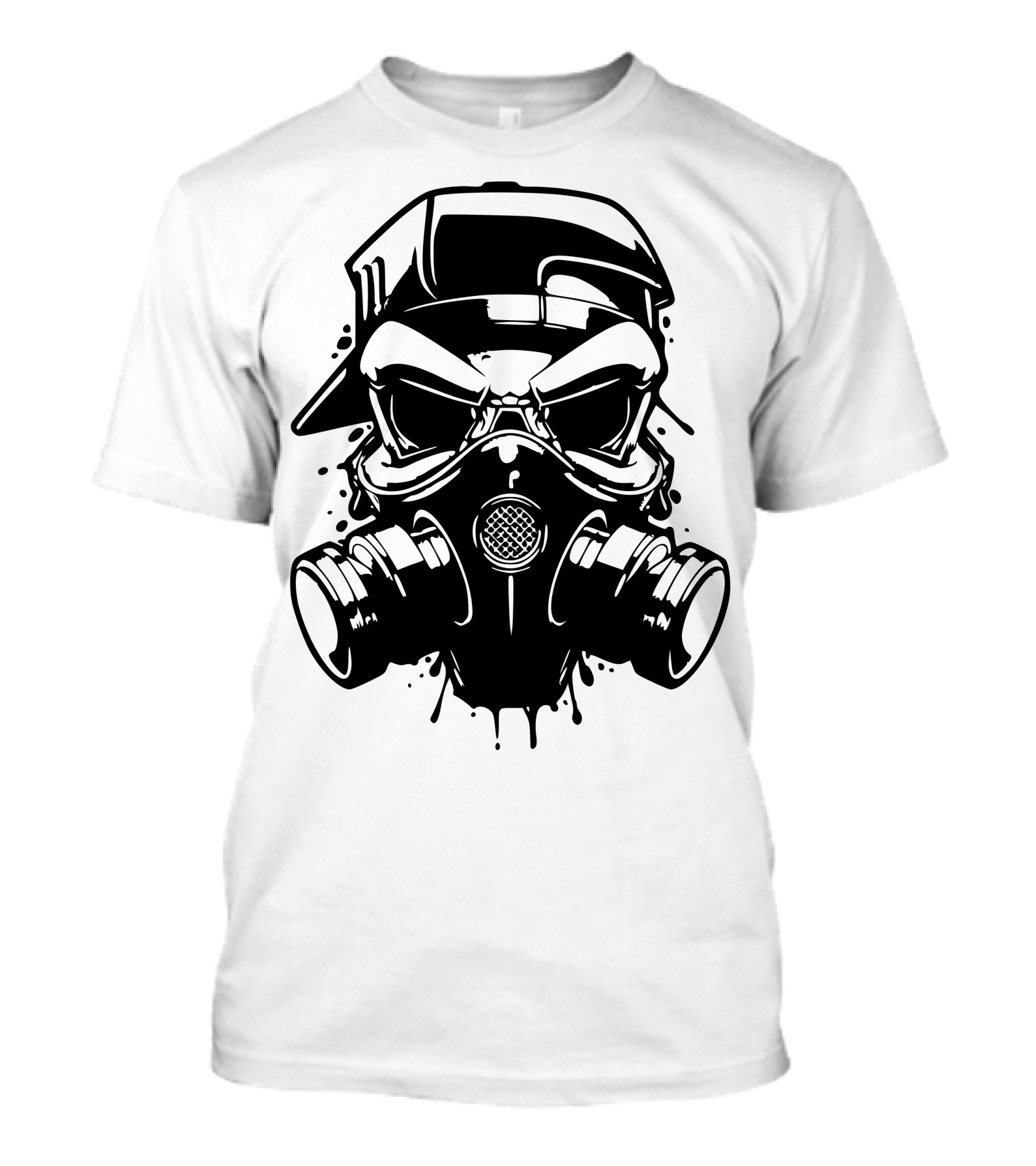 Gas Mask Skull With Cap T-Shirt