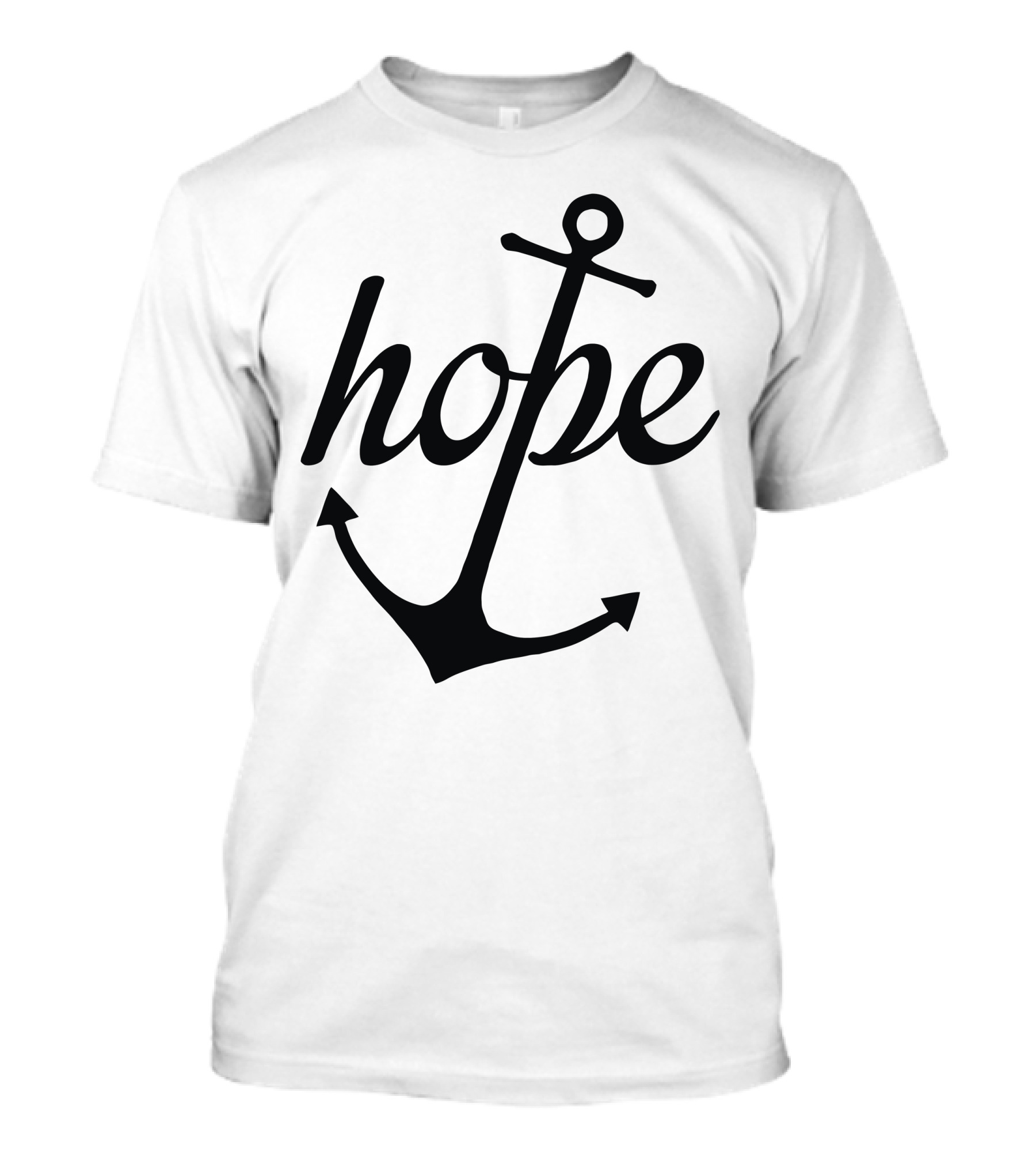 Hope Anchor Text Symbol Religious T-Shirt