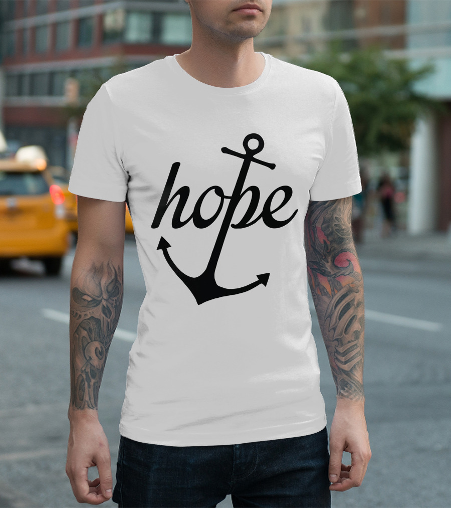 Hope Anchor Text Symbol Religious T-Shirt