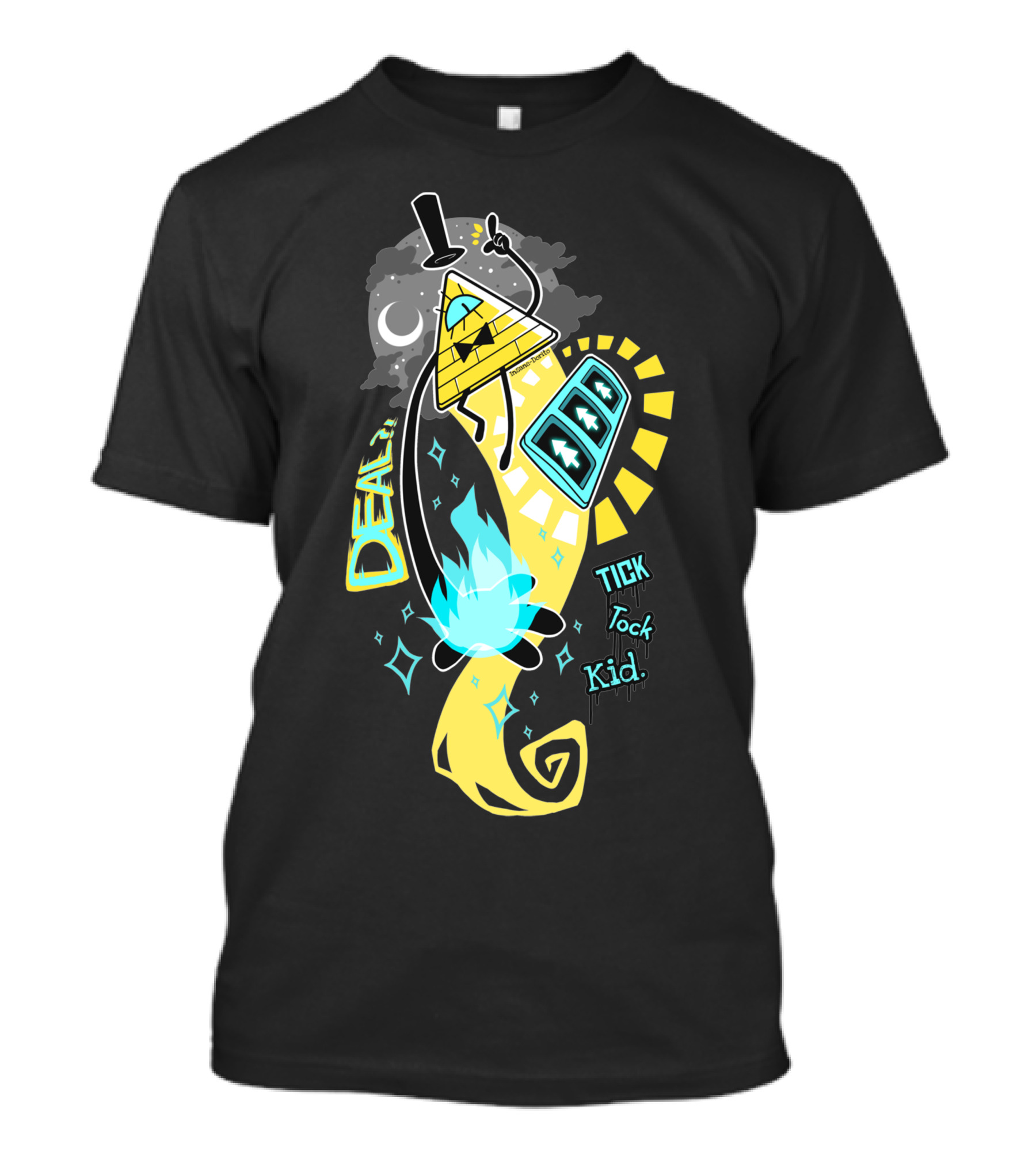 Deal Clock Pyramid Tick Tock Kid Moon Flame Triangles T-Shirt