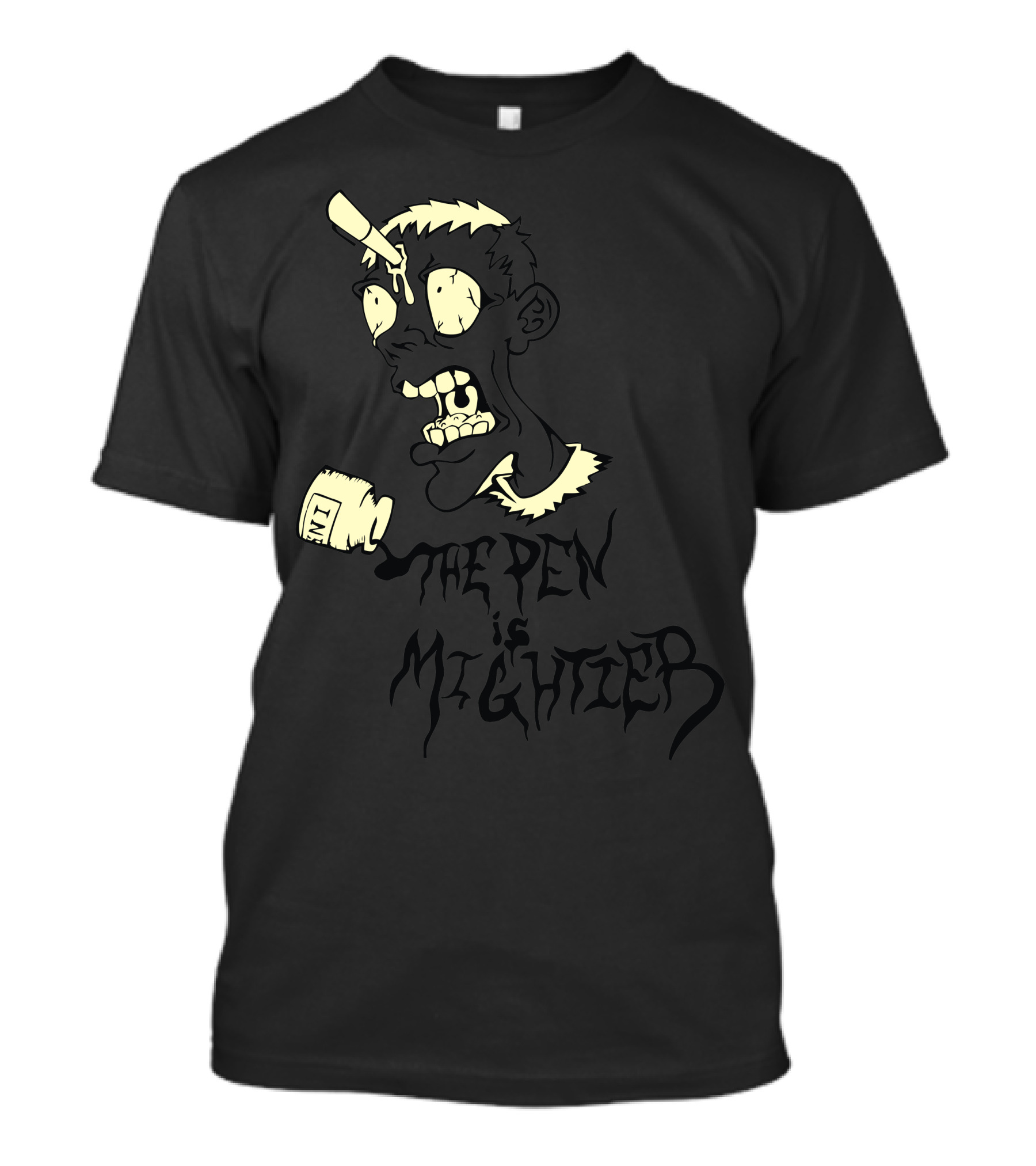 The Pen Is Mightier Zombie Ink Bottle T-Shirt