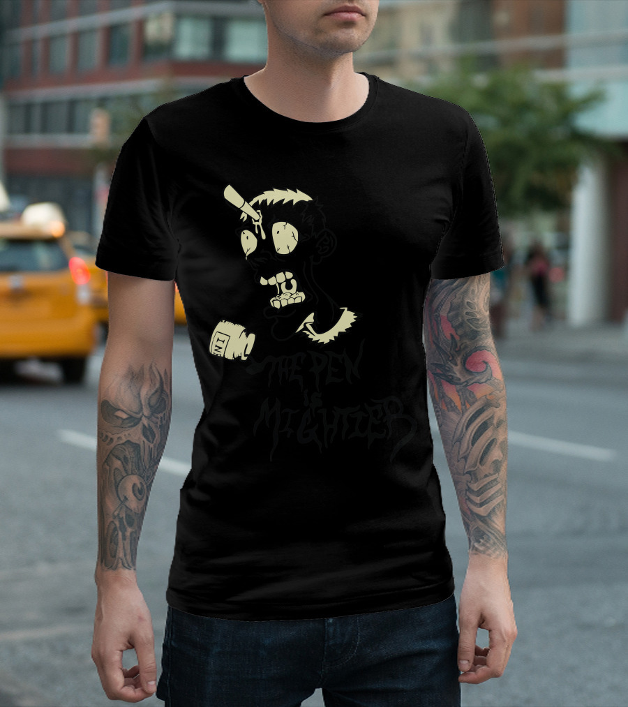 The Pen Is Mightier Zombie Ink Bottle T-Shirt