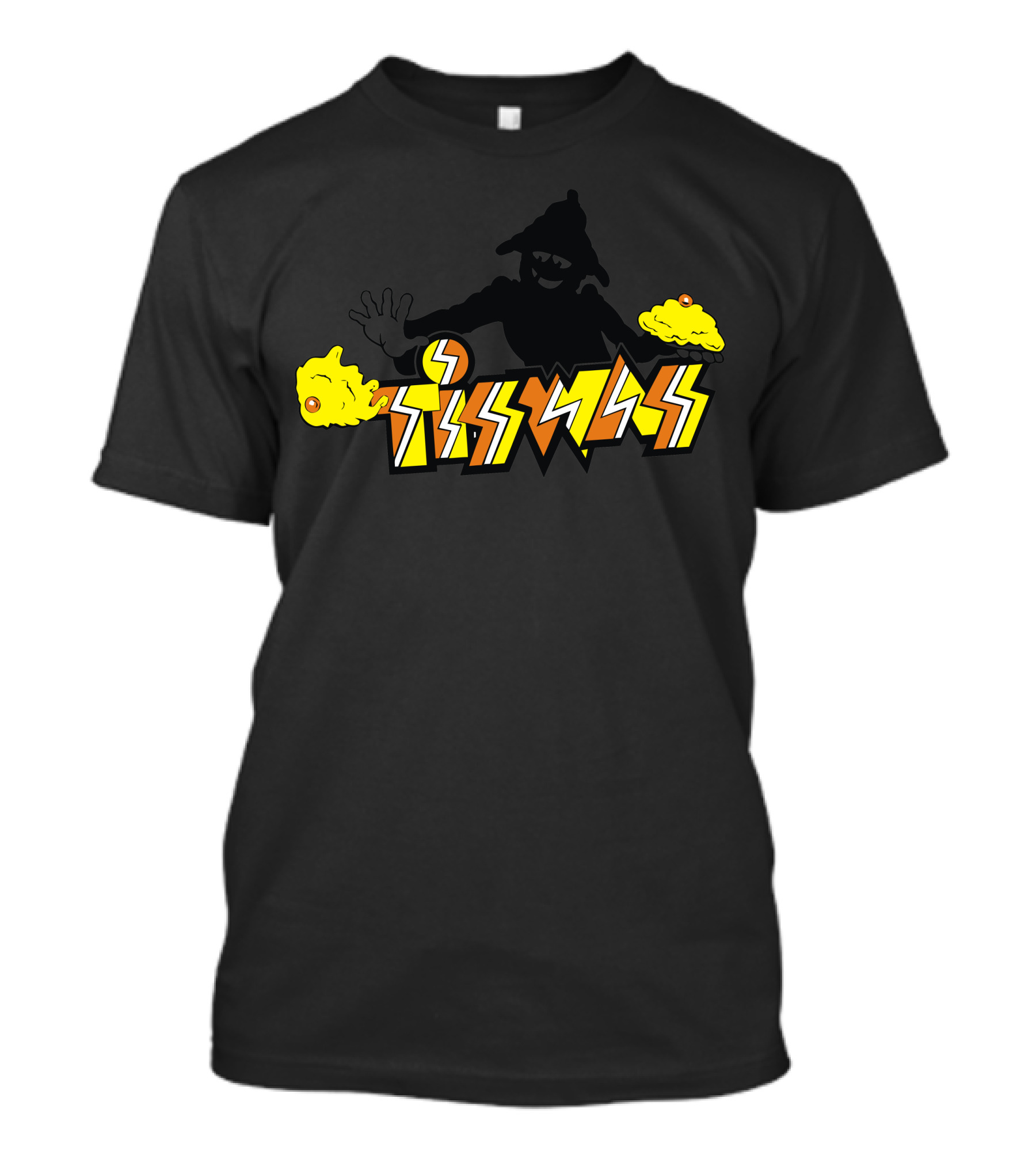 Tiswas Retro Logo With Silhouette And Yellow Slime T-Shirt