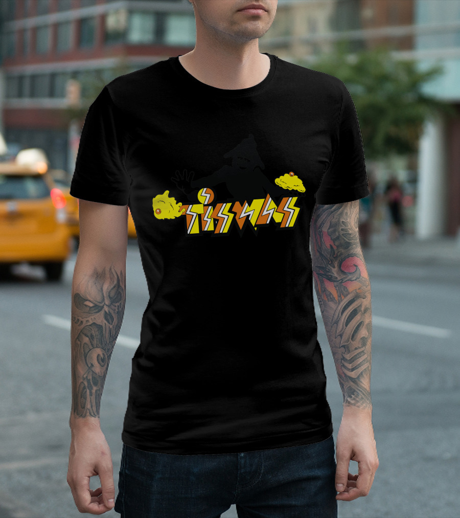 Tiswas Retro Logo With Silhouette And Yellow Slime T-Shirt