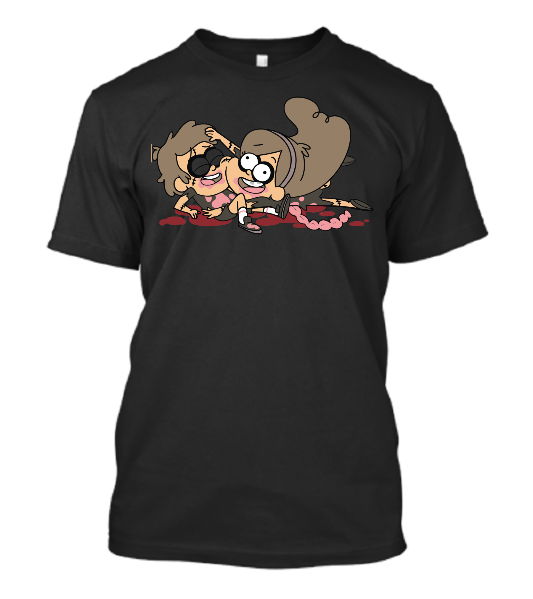 Gravity Falls Zombies Dipper And Mabel Cartoon Scene T-Shirt