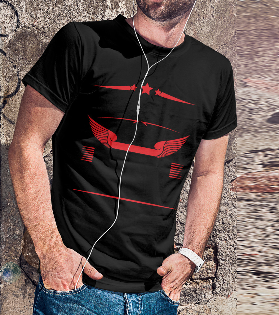 Legends Are Born In March Red Stars Wings Text T-Shirt