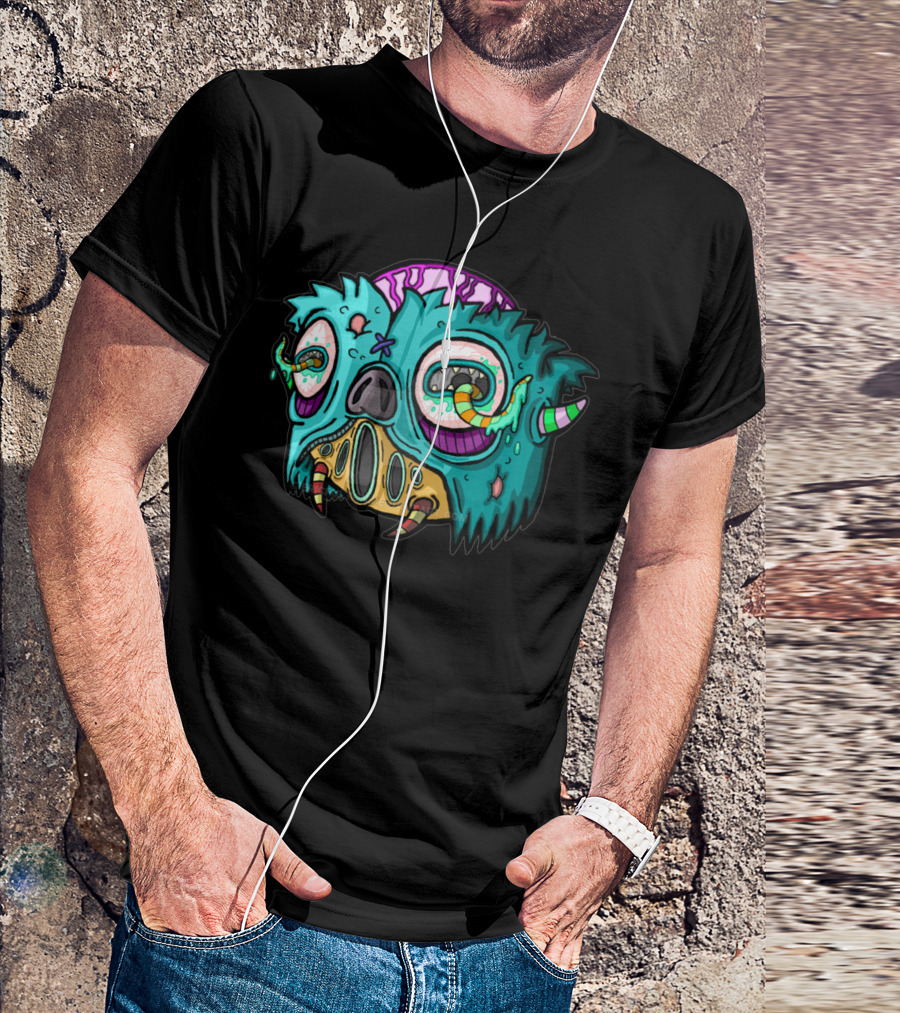 Monster Creepy Cartoon Creature With Tentacles And Brain T-Shirt